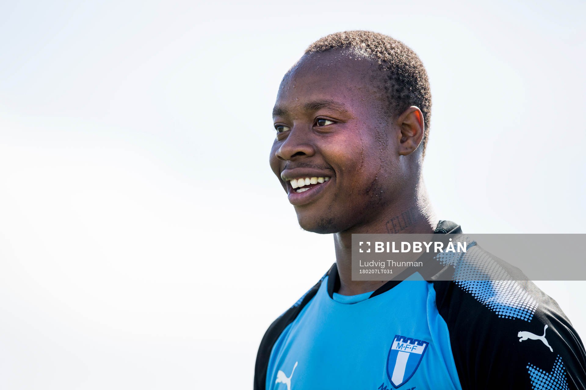 Malmö FFs Carlos Strandberg under en fotbollsträning med Malmö FF den 7 februari 2018 i Bradenton.