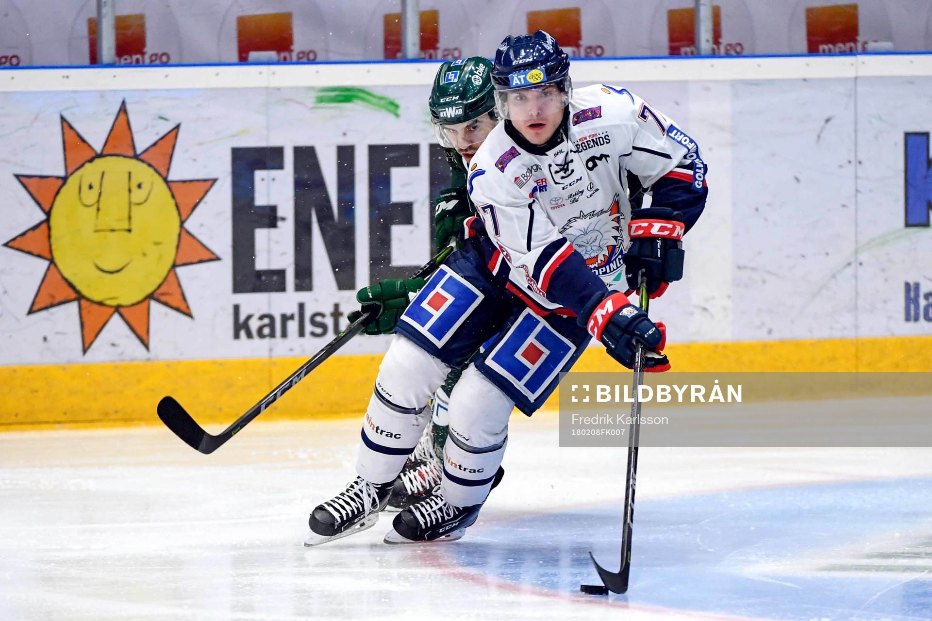 Färjestads Martin Johansson och Linköpings Patrick Mullen