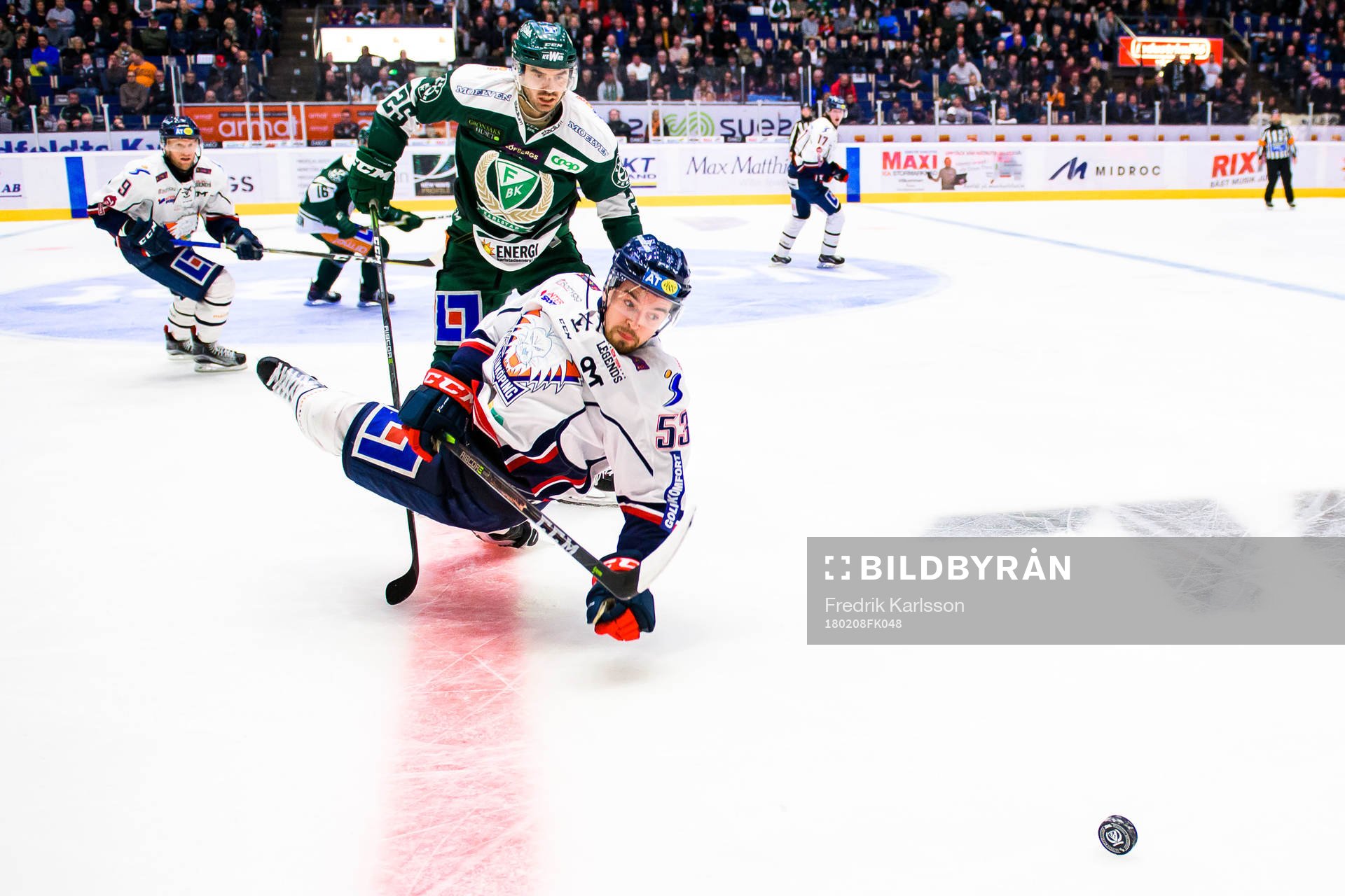 Färjestads Martin Johansson och Linköpings Eddie Larsson