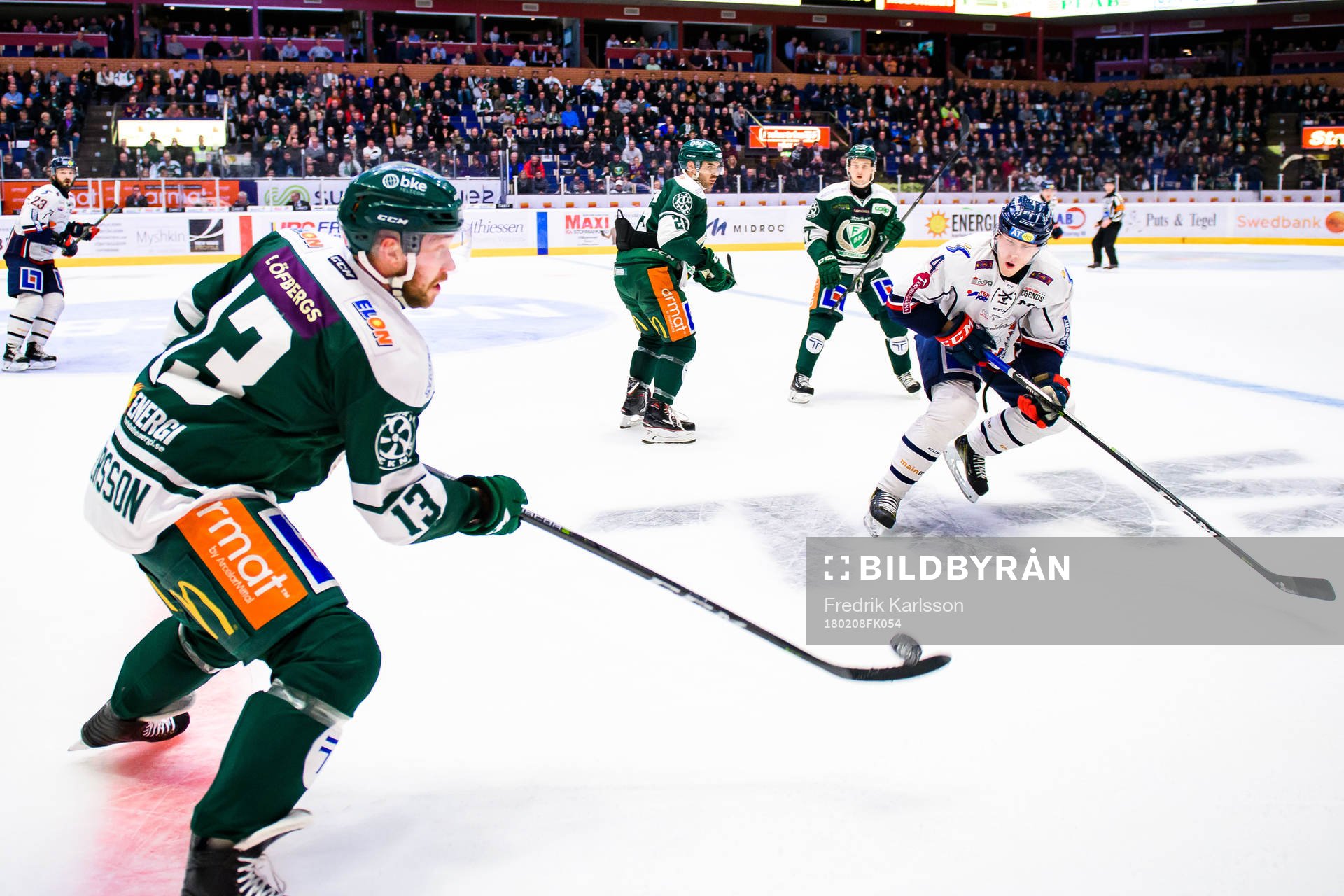 Färjestads Linus Persson och Linköpings Niclas Lundgren