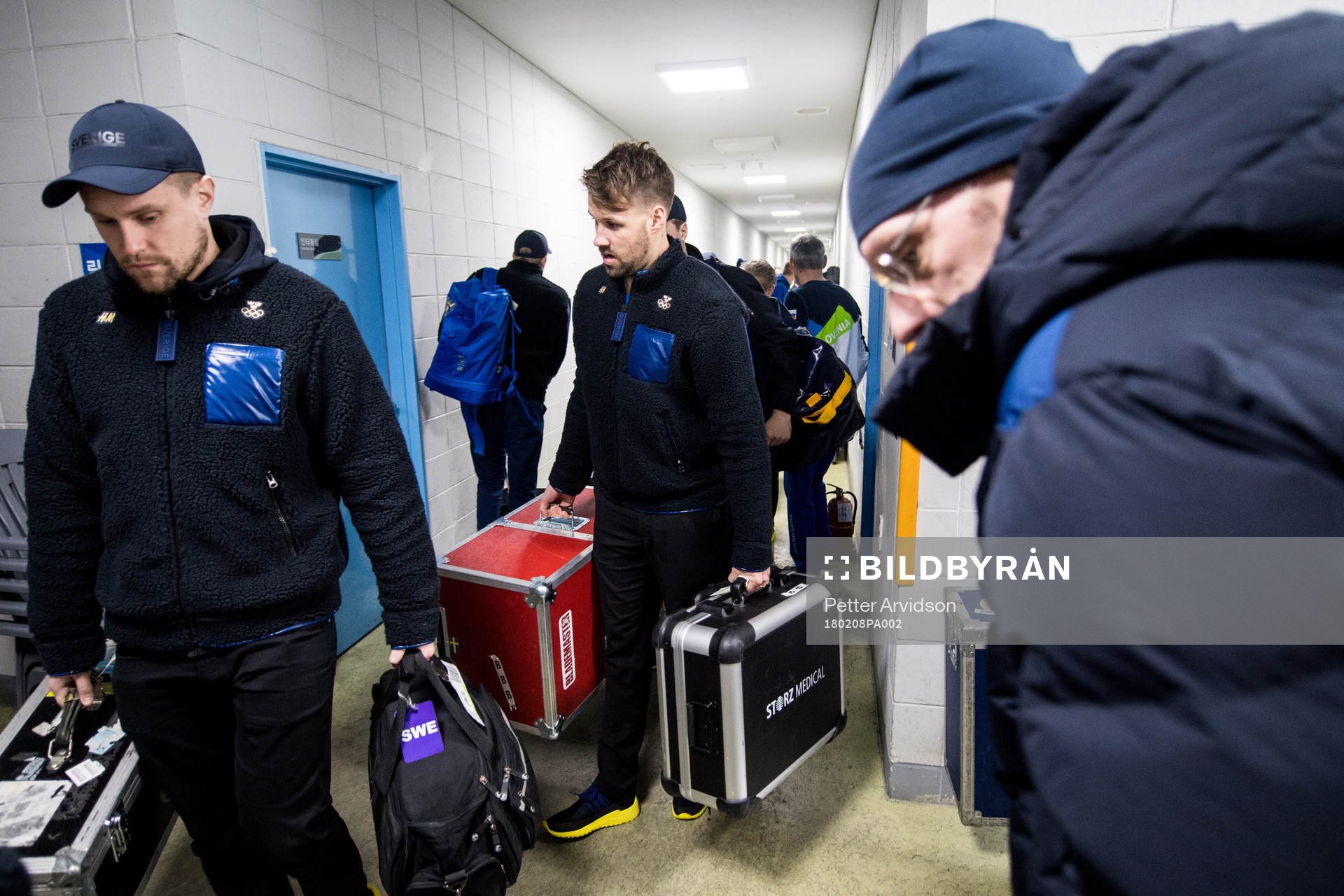 Dick Axelsson of Sweden (m) arrives to the arena with the