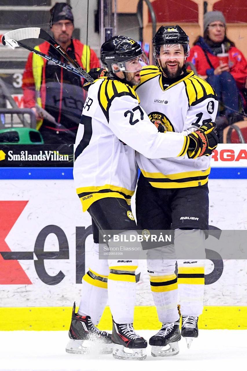 Brynäs Drew Miller och Johan Alcén jublar