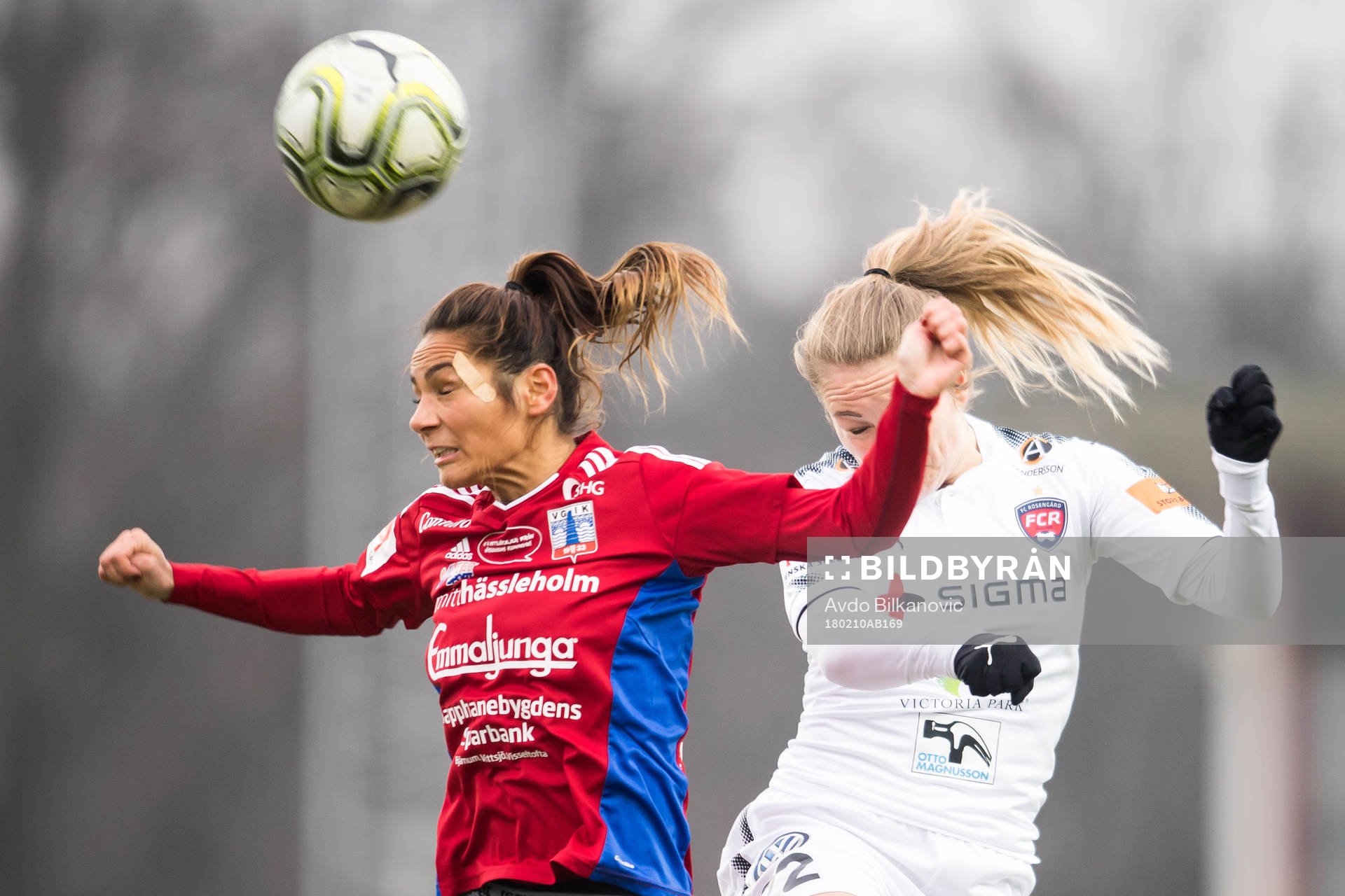 Vittsjös Lisa Klinga nickar under matchen i Svenska Cupen mellan Rosengård och Vittsjö den 10 februari 2018 i Malmö.