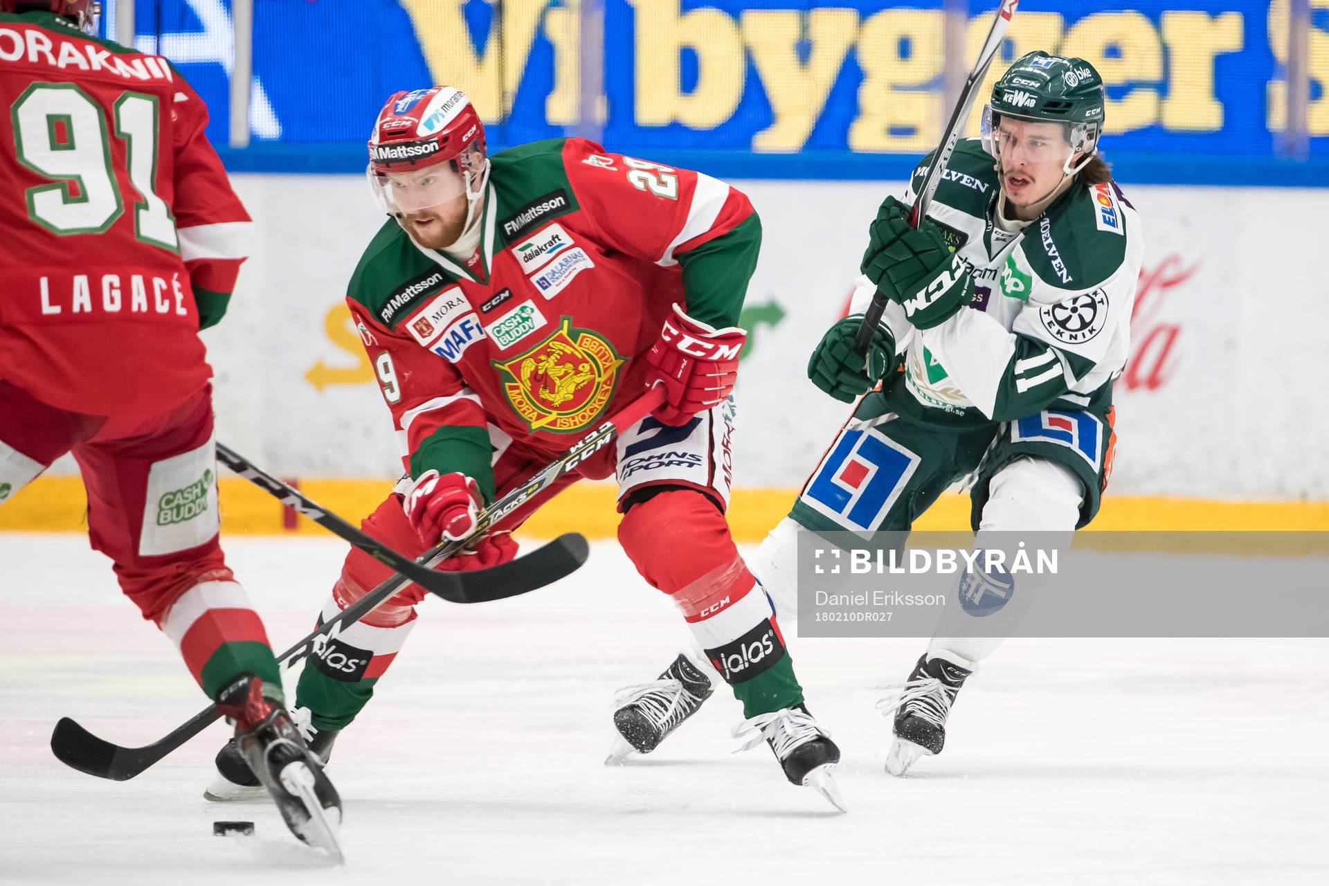 Moras Marcus Fagerudd och Färjestads Joakim Nygård  i