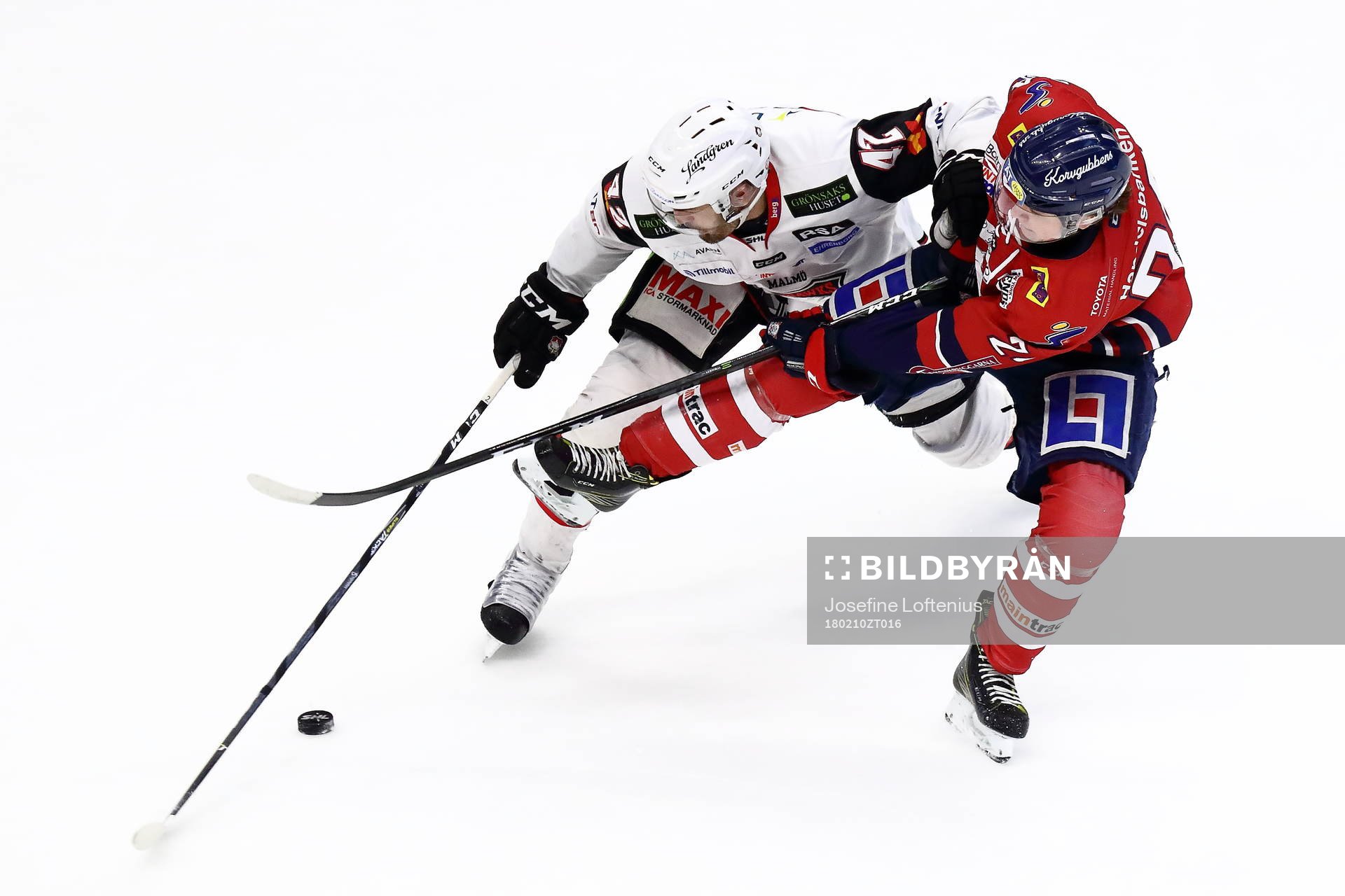 Malmös Redhawks Niklas Arell och Linköpings Olle Lycksell