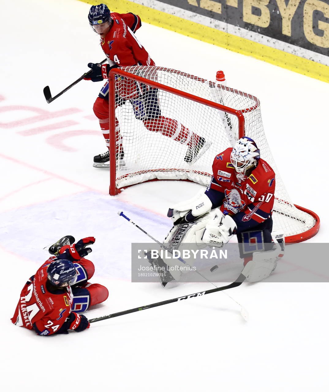 Linköpings målvakt Jonas Gustavsson och Olle Lycksell