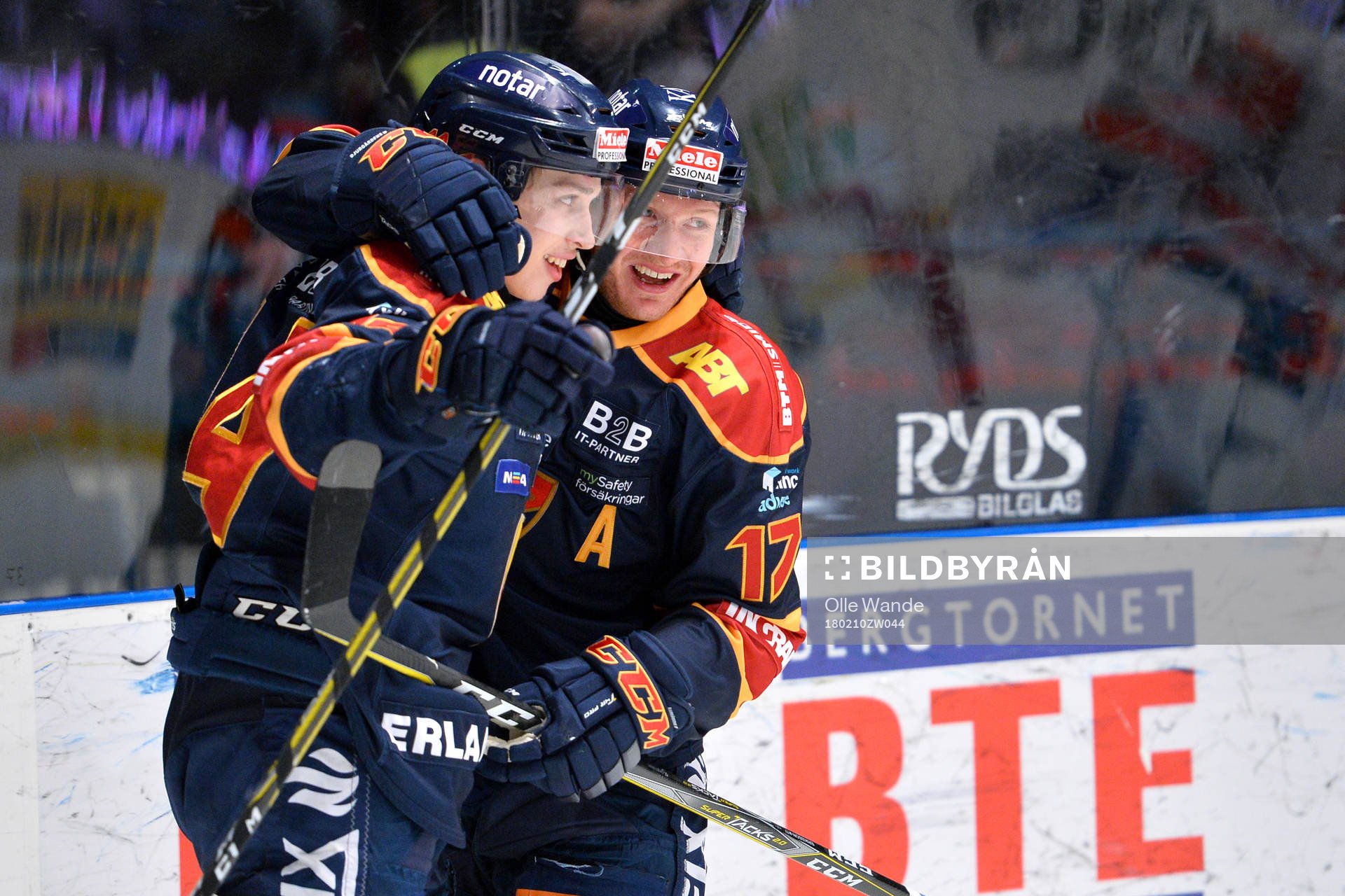 Djurgårdens Marcus Högström gör 6-0-målet och jublar