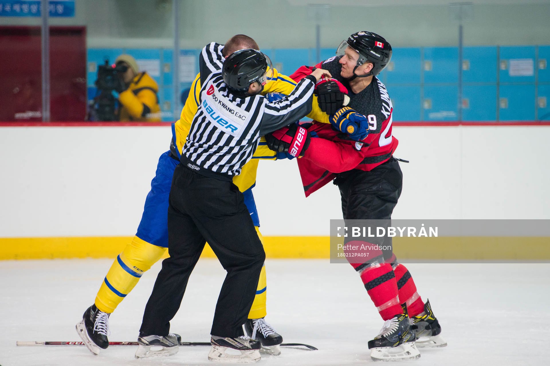Patrik Hersley of Sweden in a fight with Rob Klinkhammer of