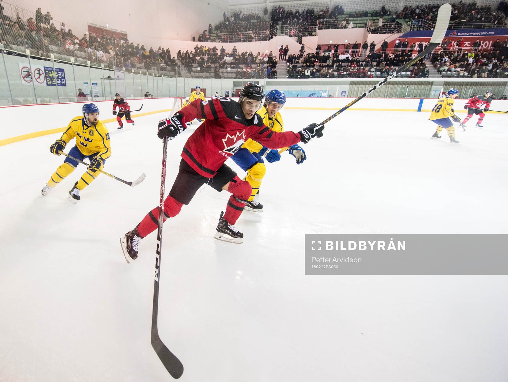 Rene Bourque of Canada against Simon Bertilsson and John