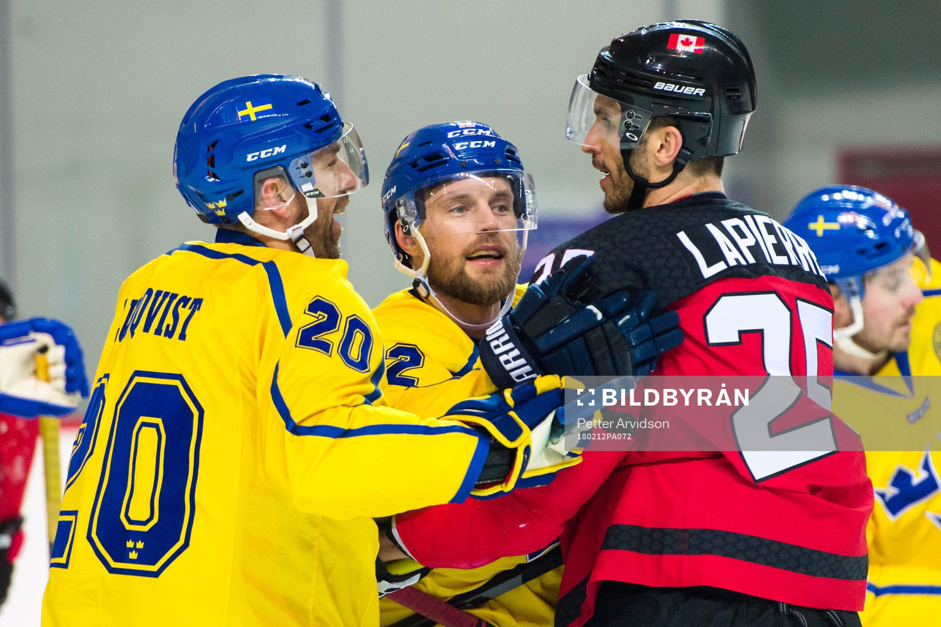 Joel Lundqvist and Fredrik Pettersson of Sweden i a fight