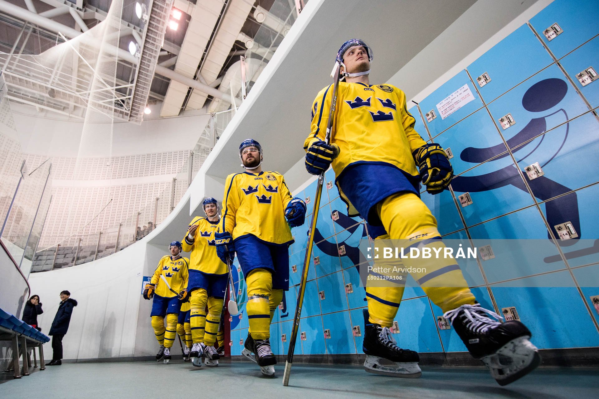 Carl Klingberg and Mikael Wikstrand of Sweden  arrives the