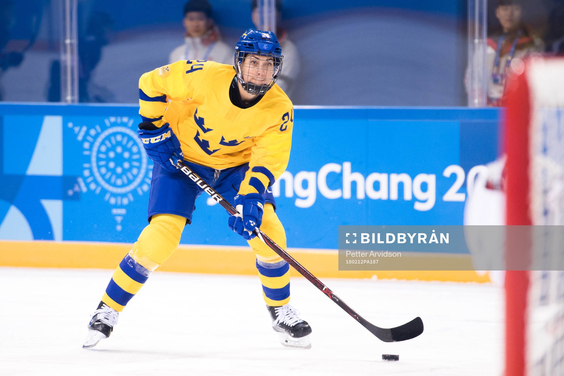 Erika Grahm of Swedenduring the Women's Ice Hockey