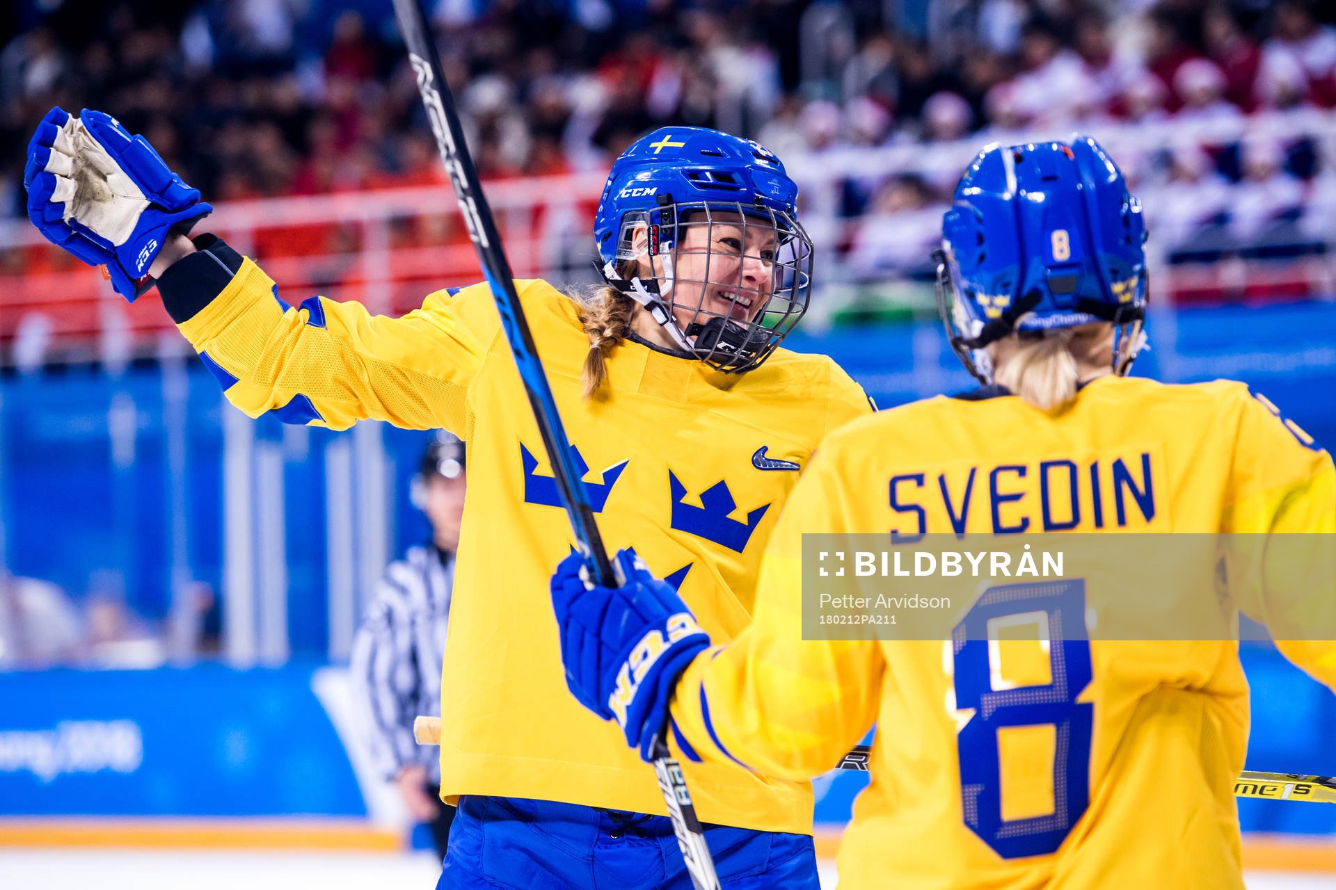 Erica Udén Johansson of Sweden celebrates