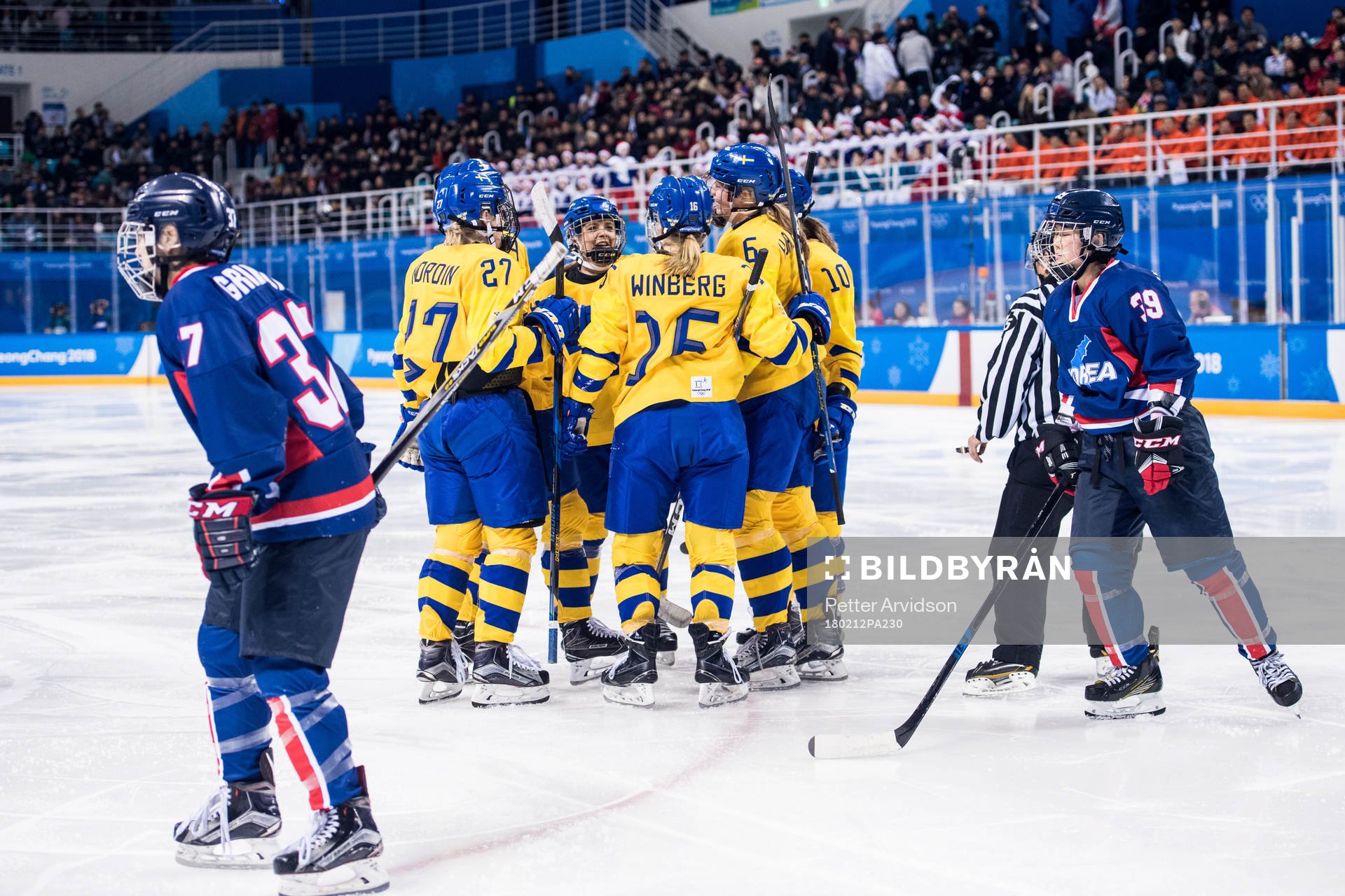 Players of Sweden celebrates a goal