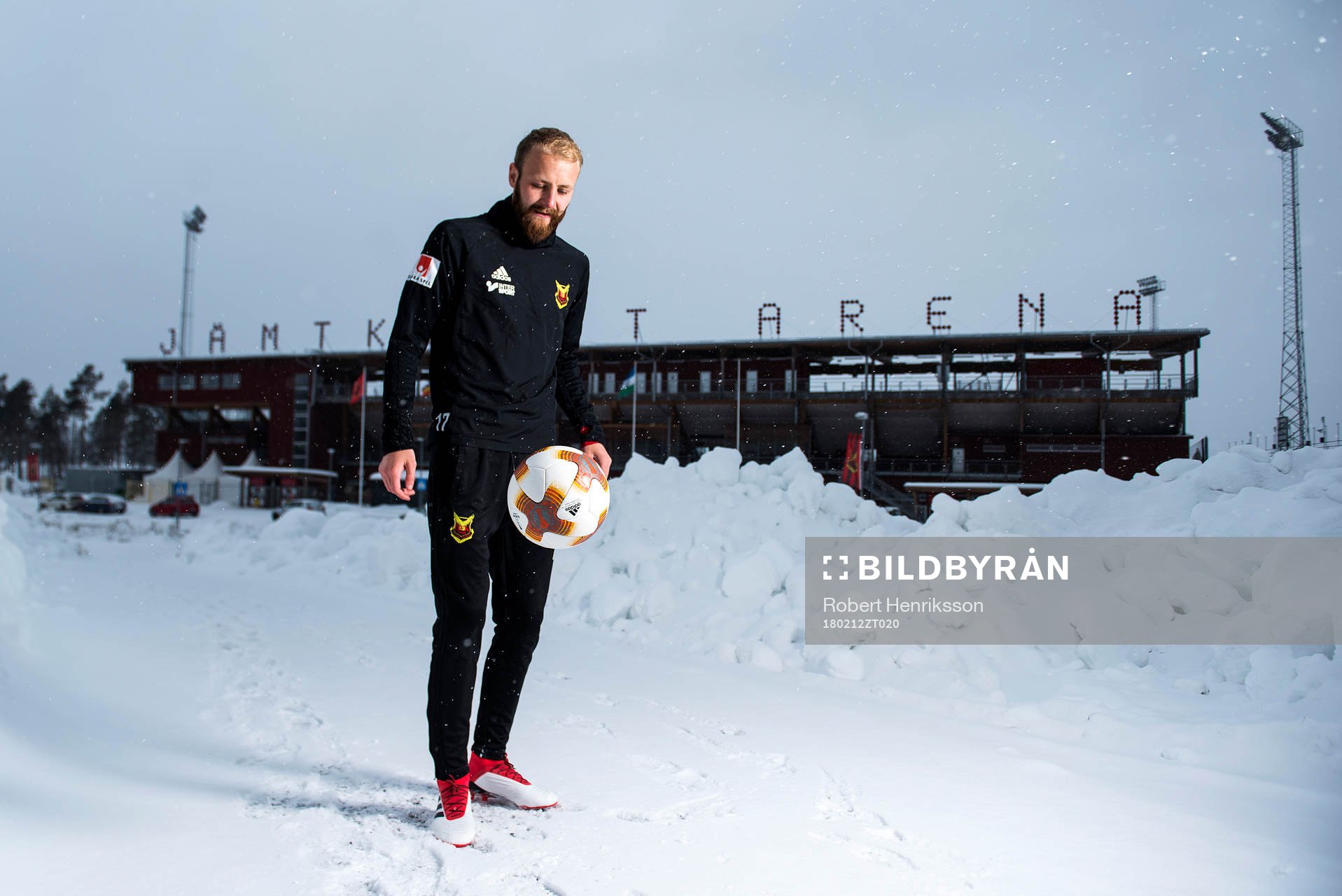 Footballplayer of Östersund Curtis Edwards poses for a