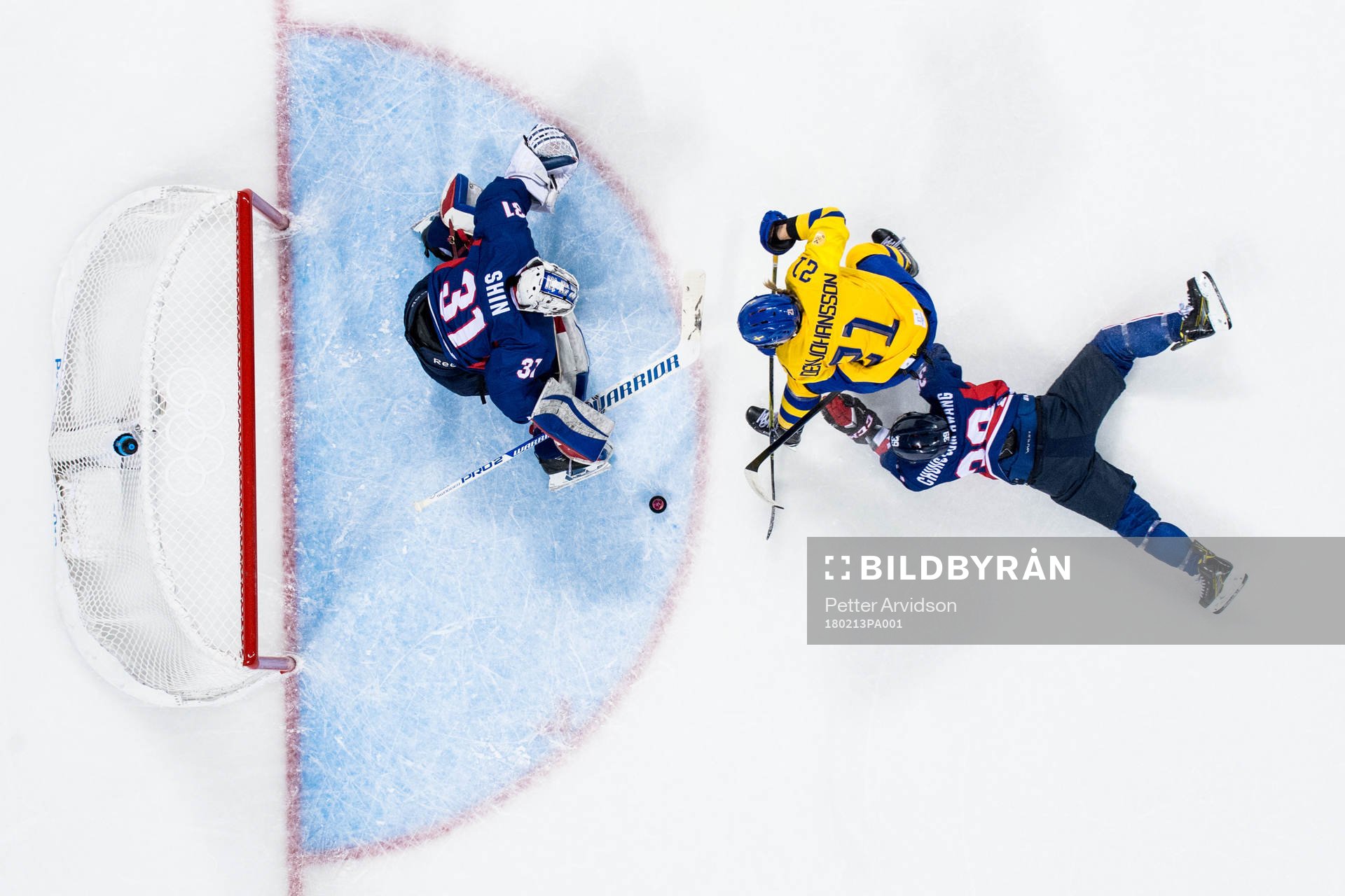 Erica Udén Johansson of Sweden scores the 4-0 goal behind