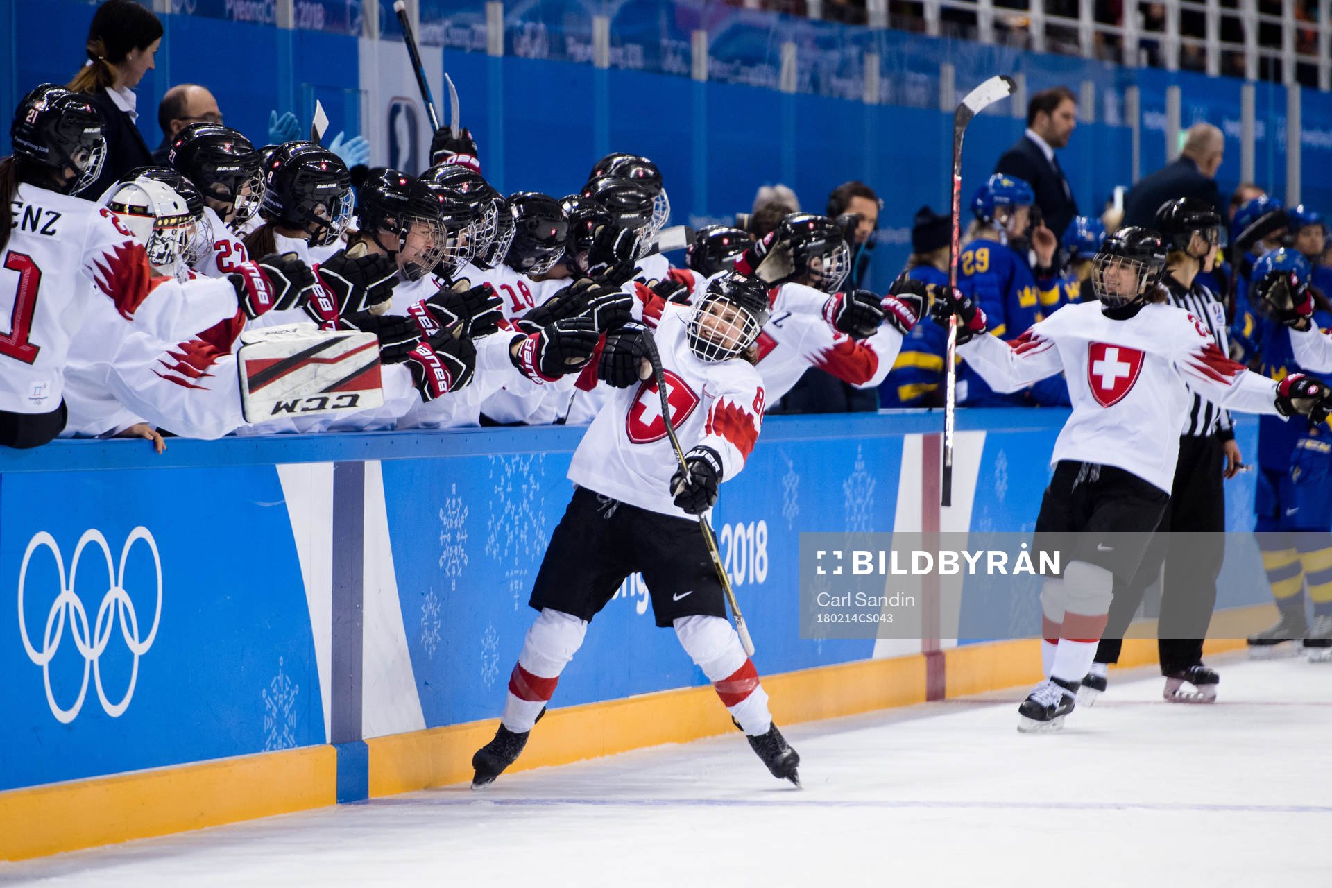 Phoebe Staenz of Switzerland celebrates the 1-2 goal in the