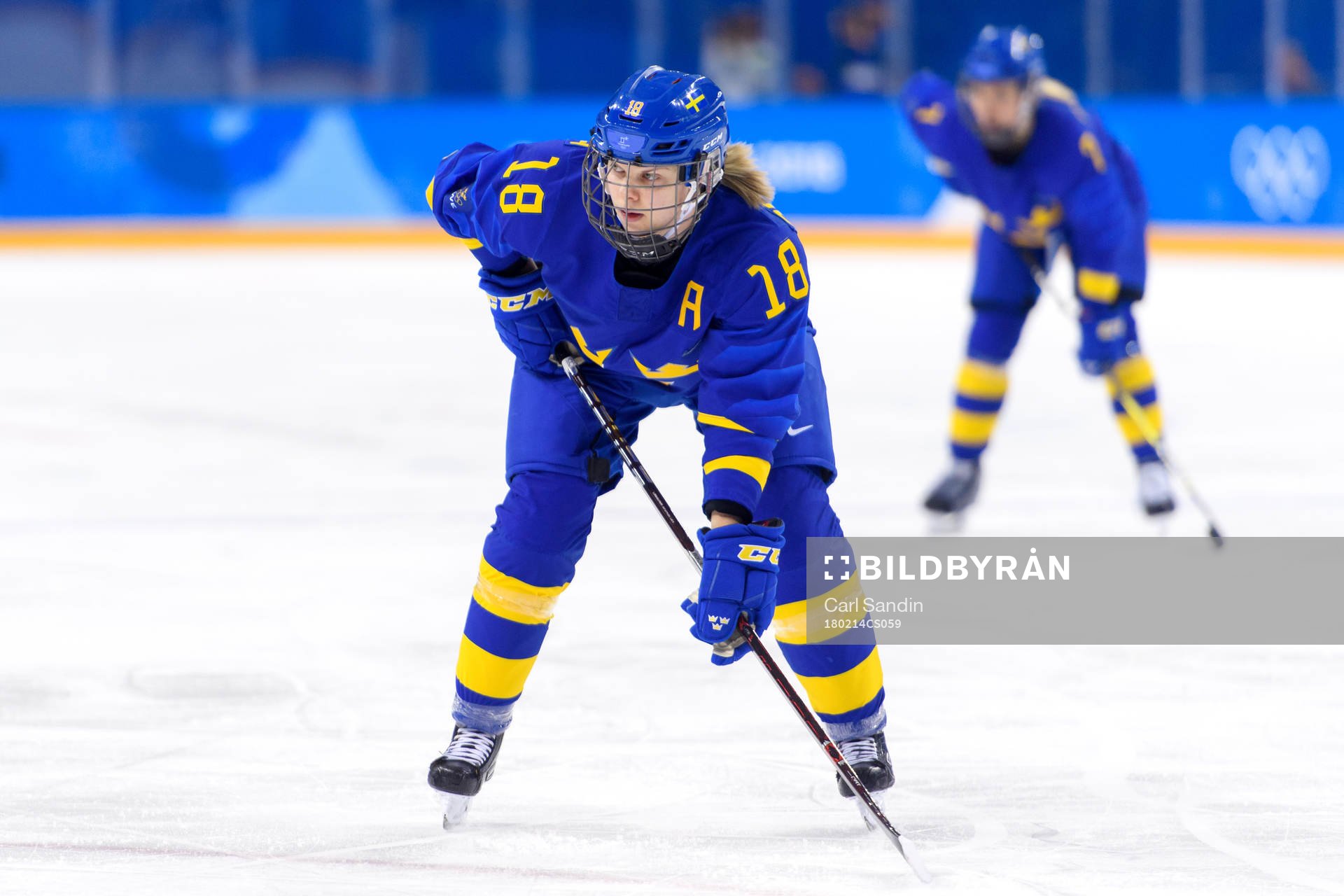Anna Borgqvist of Sweden in the Women's Ice Hockey