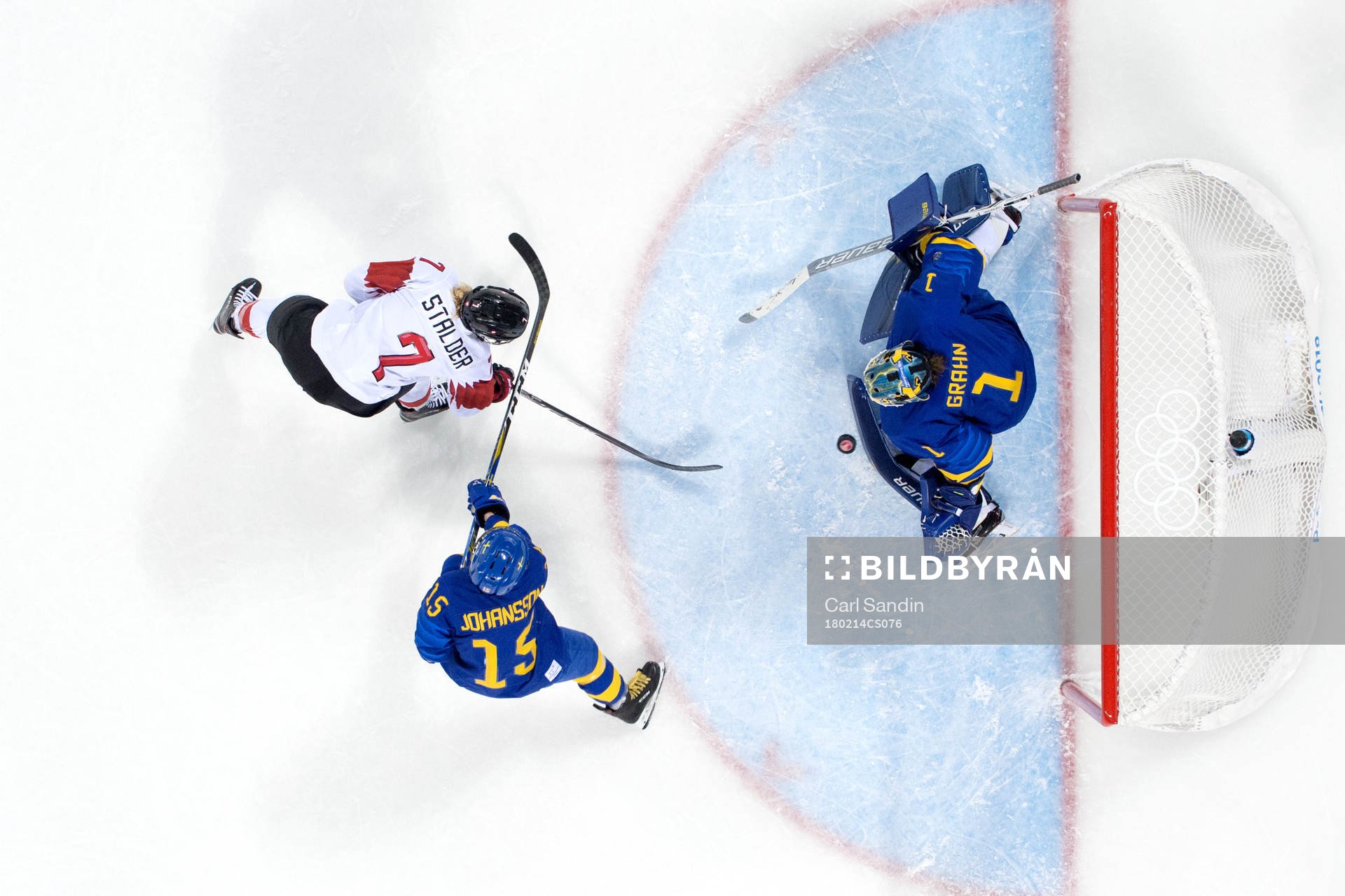 Lara Stalder of Switzerland with the puck in front of