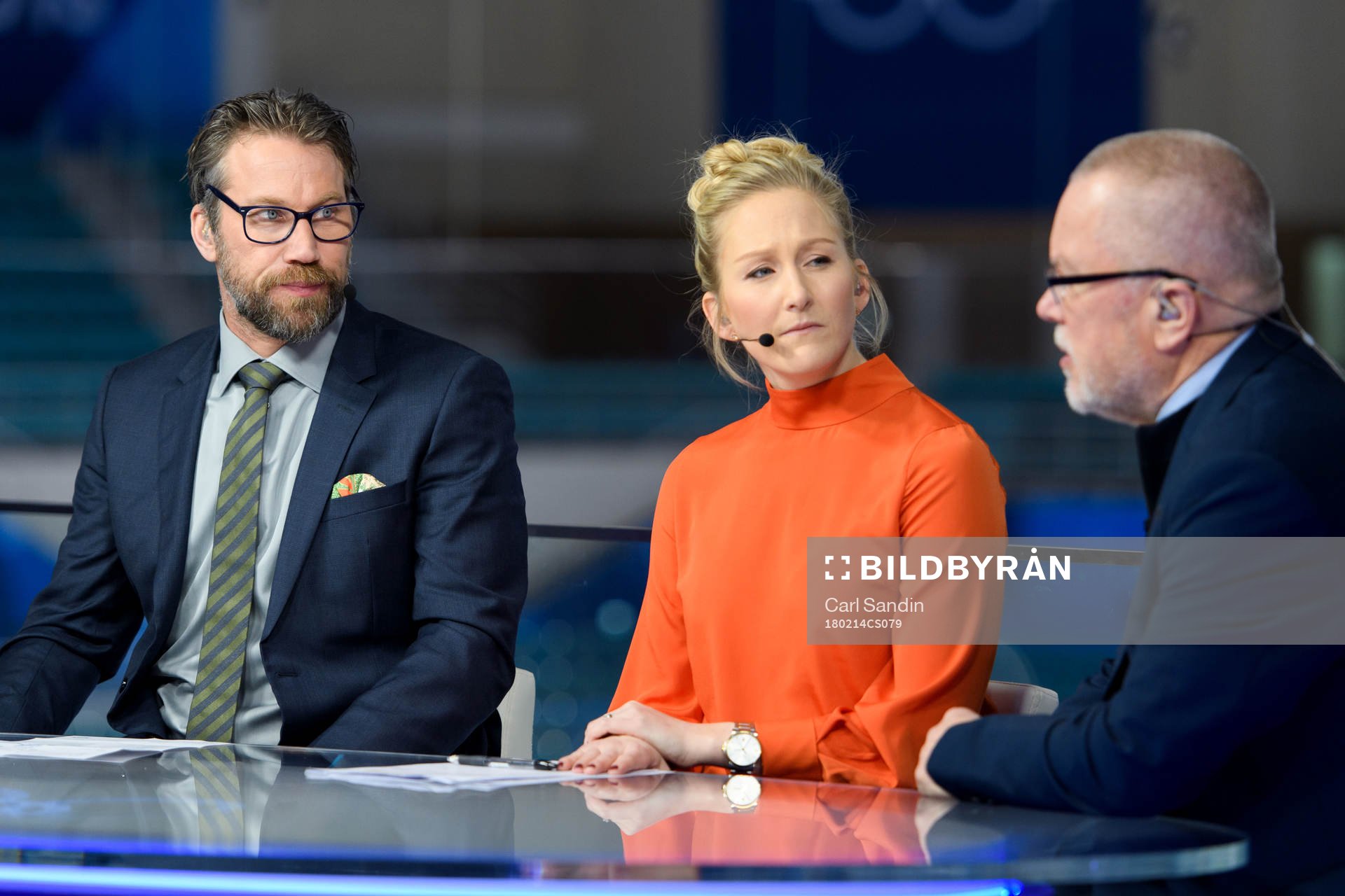 Peter Forsberg and Kim Martin in the Eurosport Studio