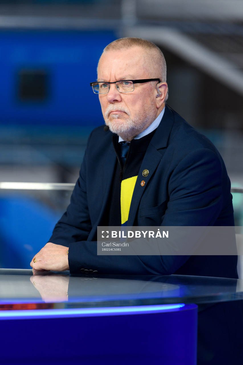 Leif Boork, head coach of Sweden, in the Eurosport Studio