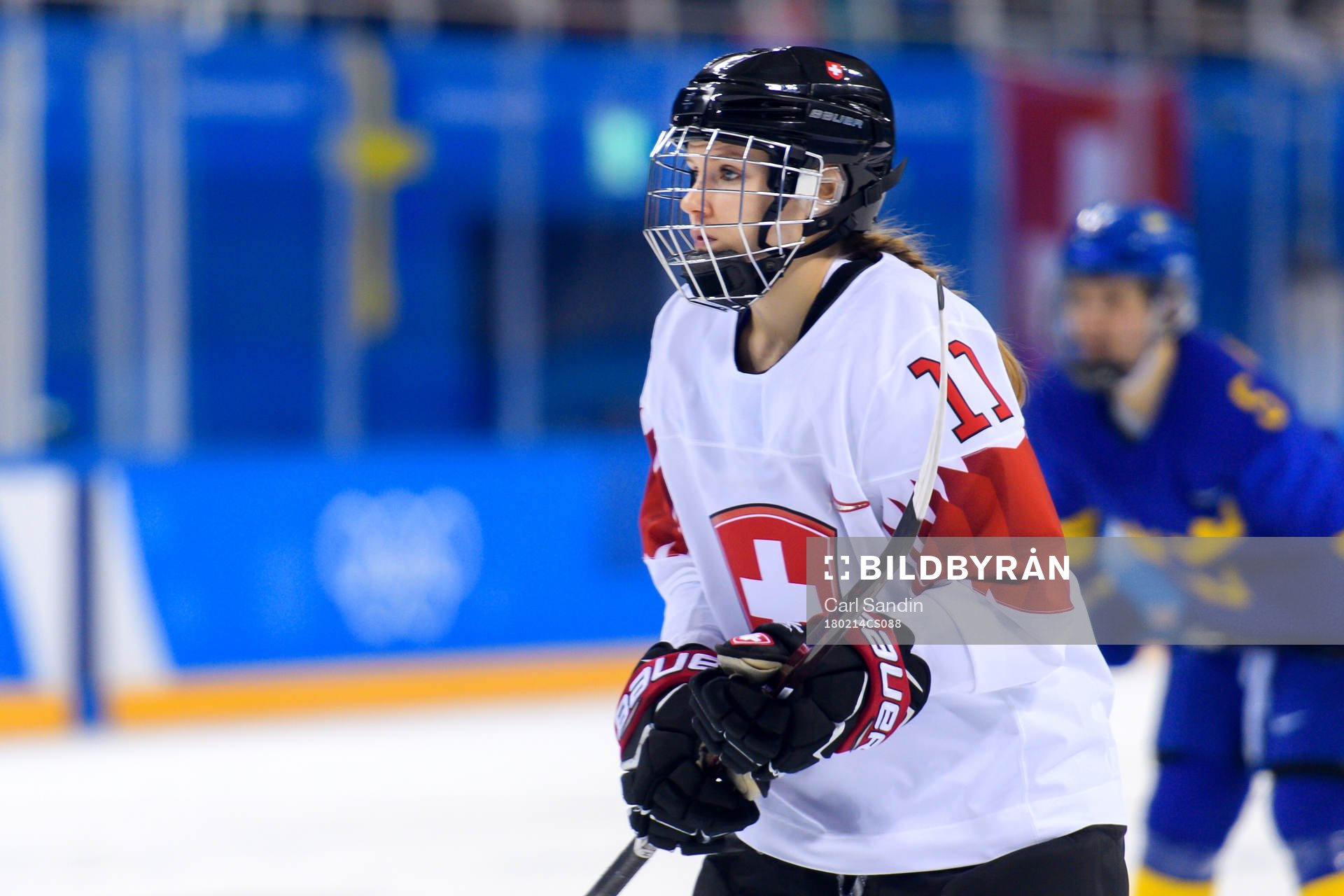 Sabrina Zollinger of Switzerland in the Women's Ice Hockey