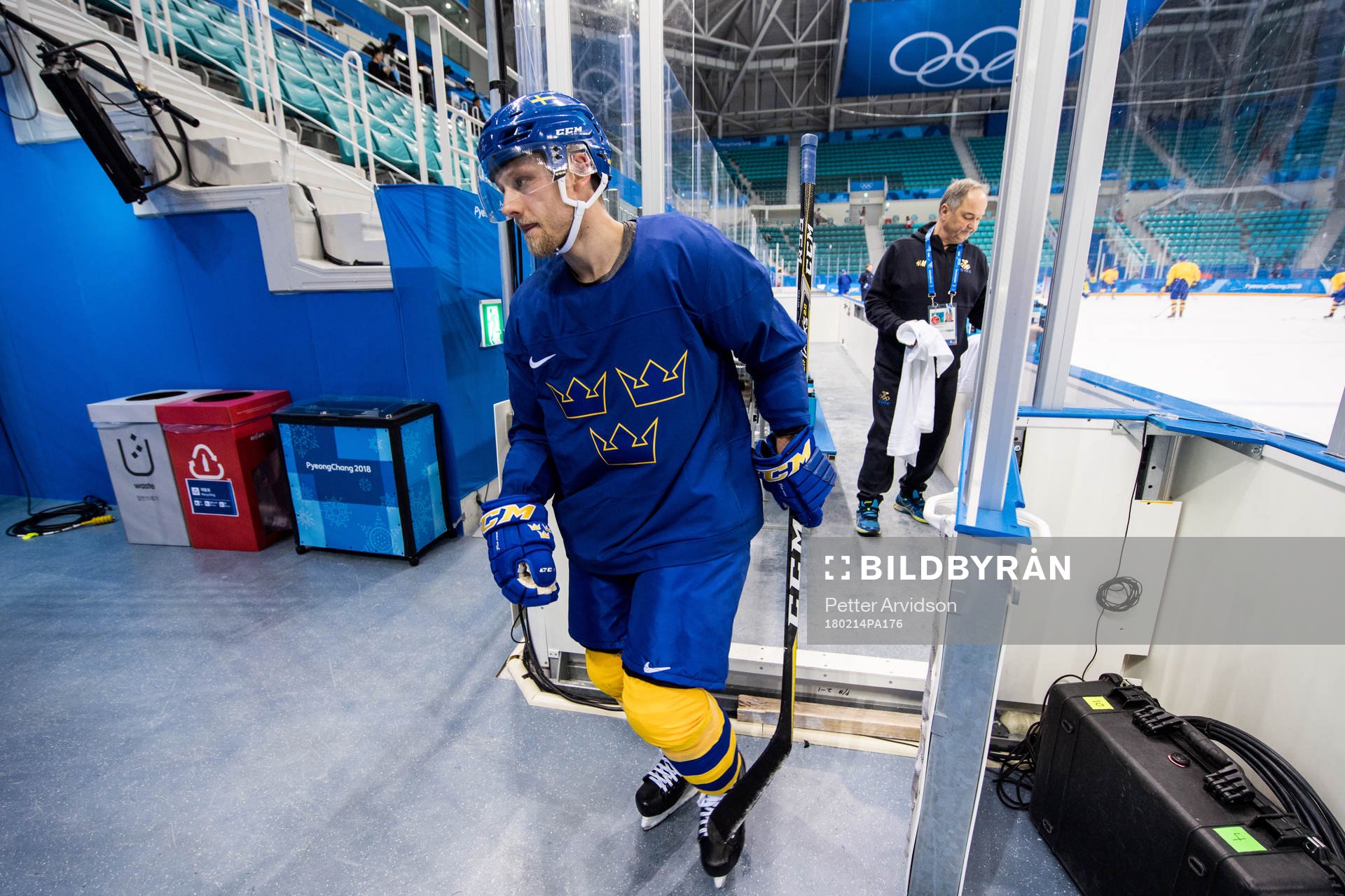 Oscar Möller of Sweden leaves the ice