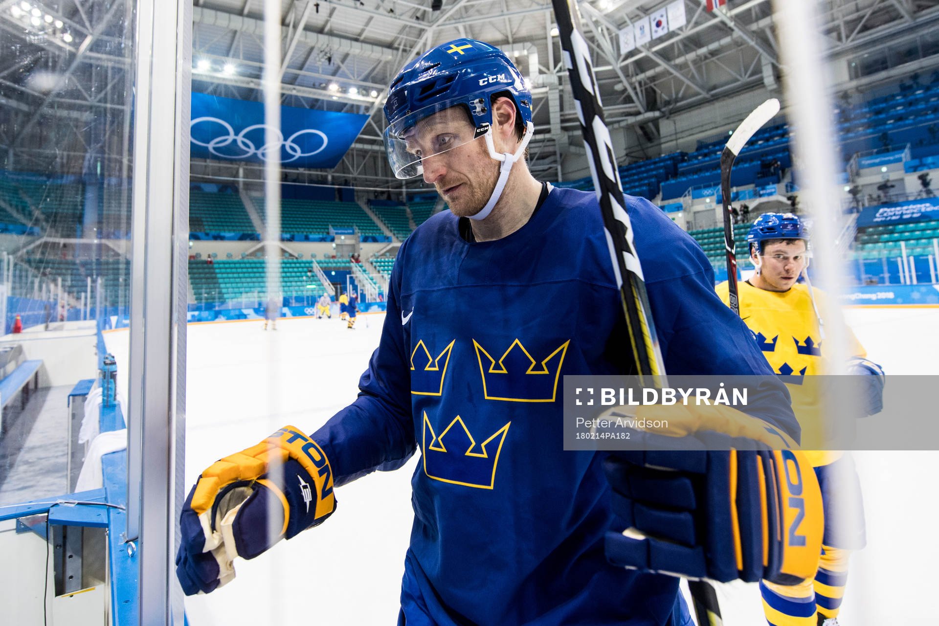 Staffan Kronwall of Sweden leaves the ice