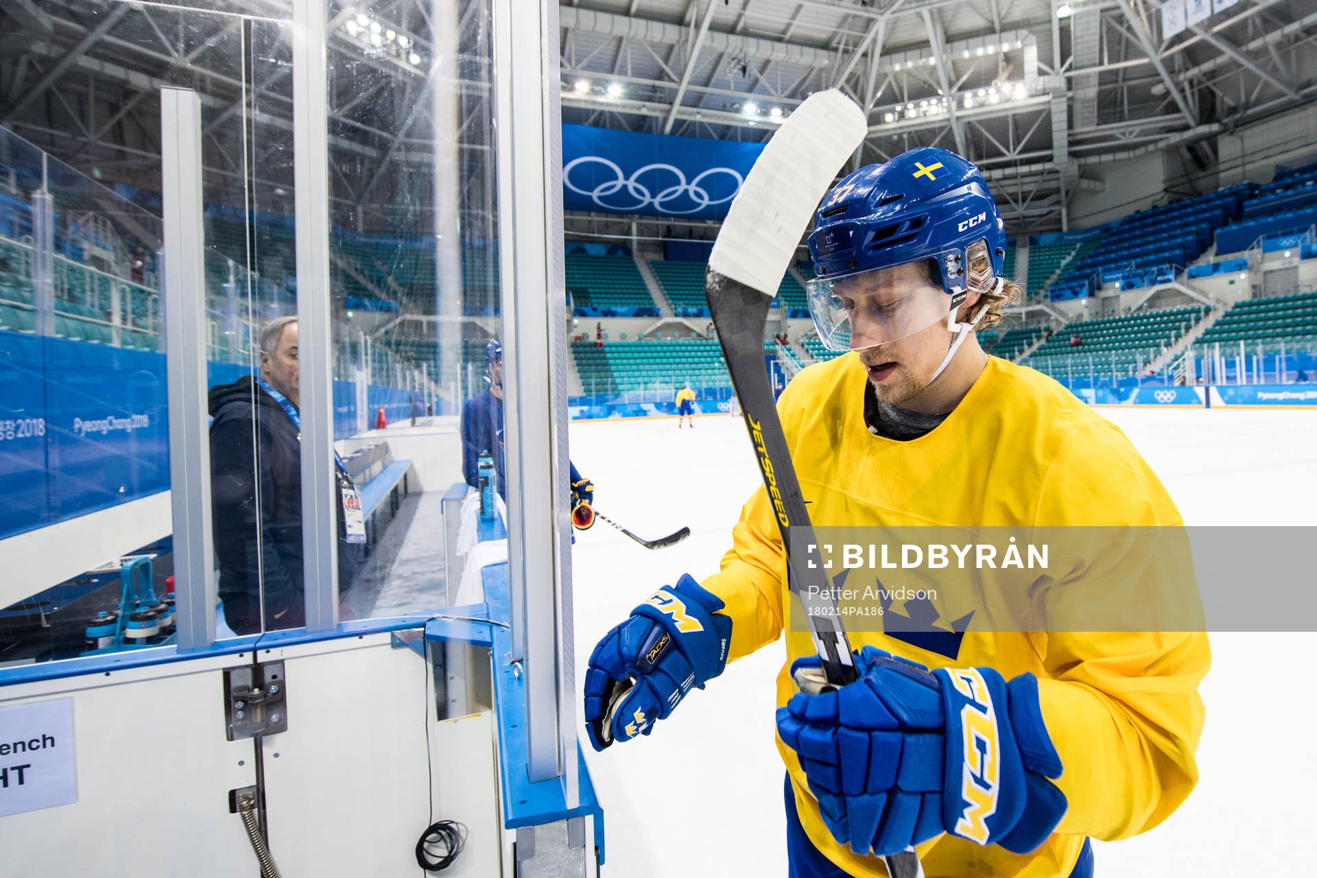 John Norman of Sweden leaves the ice