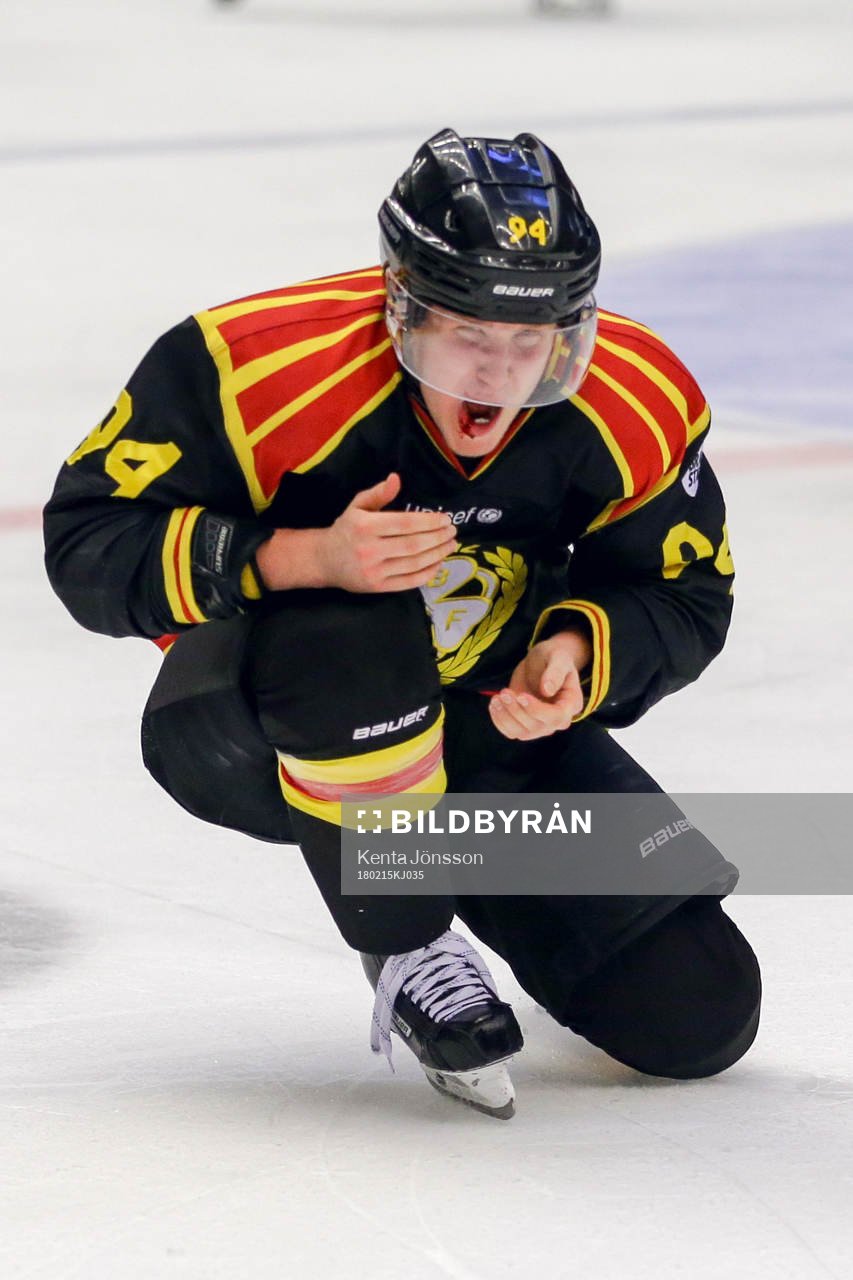 Brynäs Henrik Larsson blöder från munnen