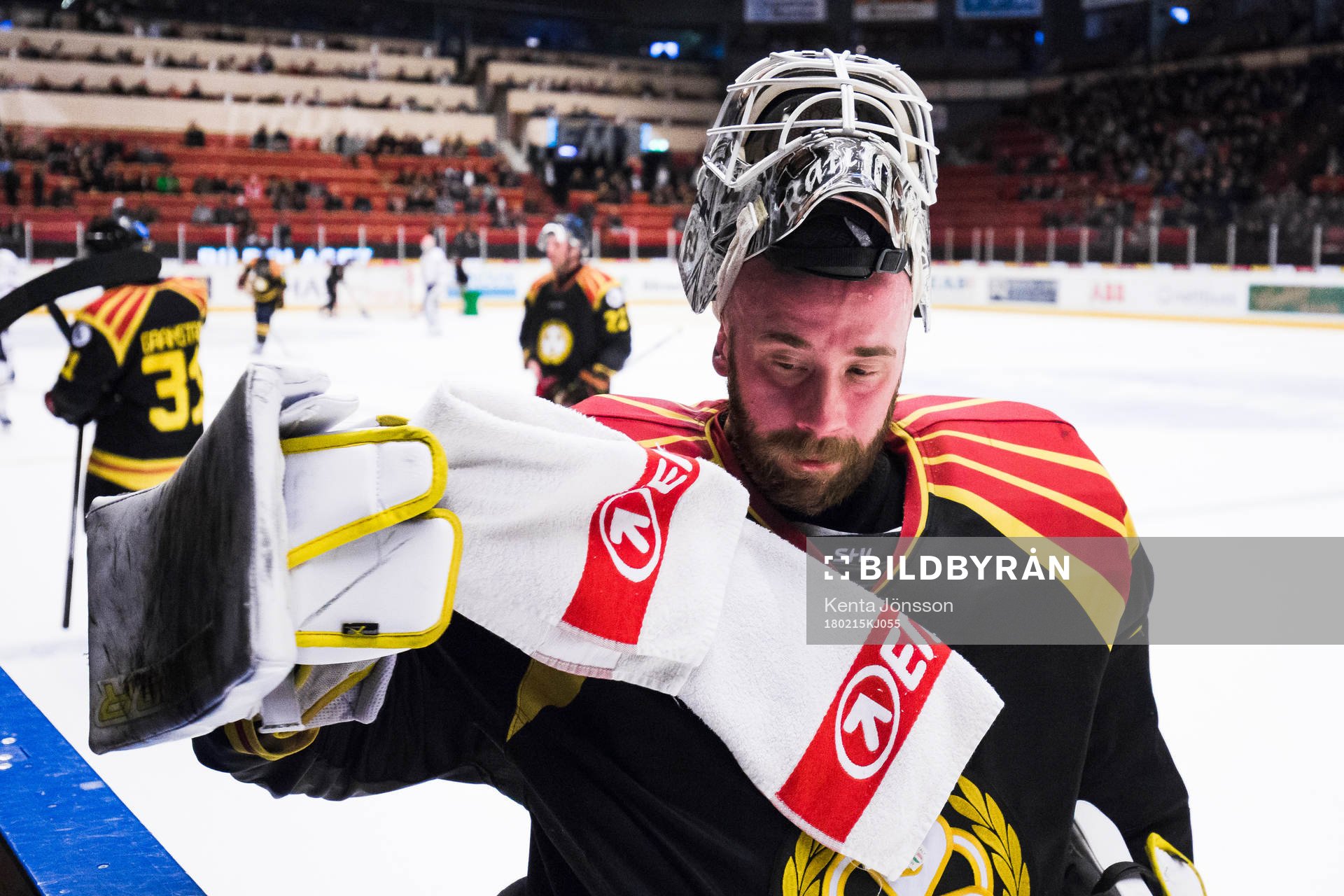 Brynäs målvakt David Rautio deppar