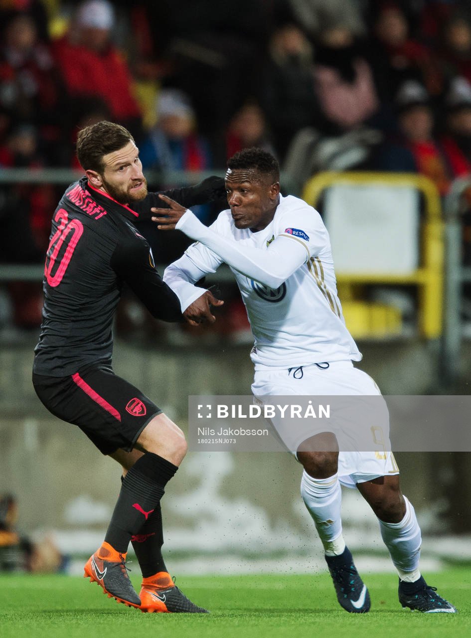 Arsenals Shkodran Mustafi och Östersunds Alhaji Gero