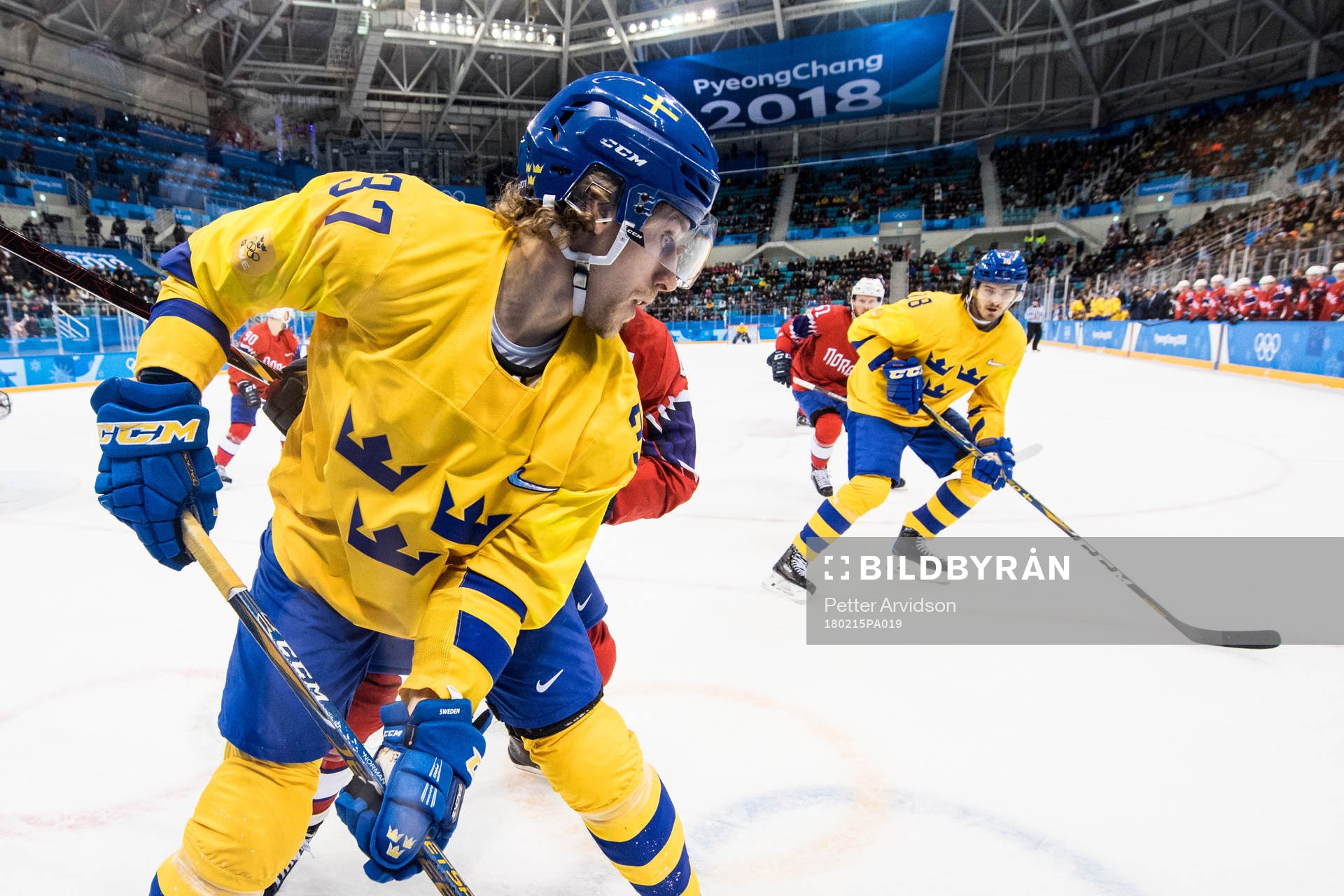 John Norman of Sweden in the Men's Ice Hockey Preliminary