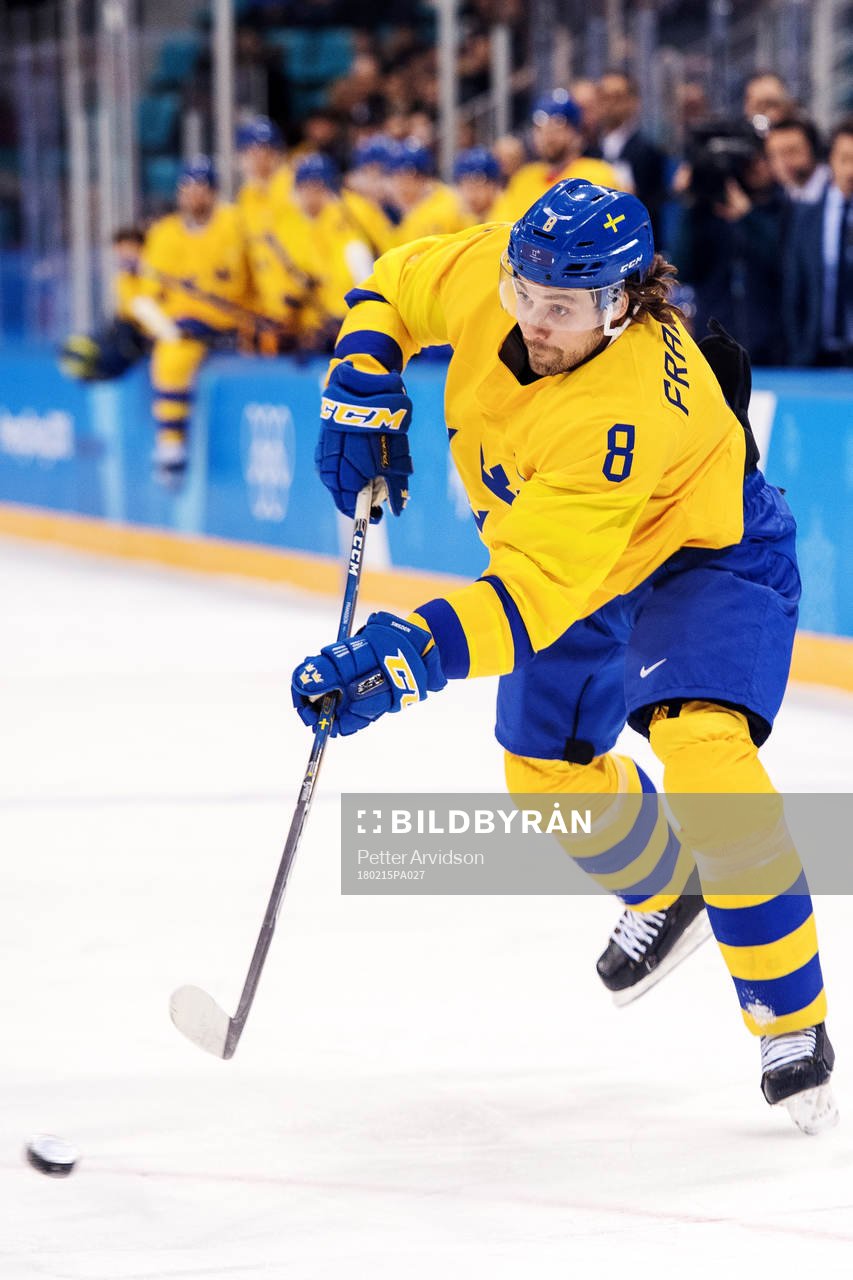 Johan Fransson of Sweden in the Men's Ice Hockey