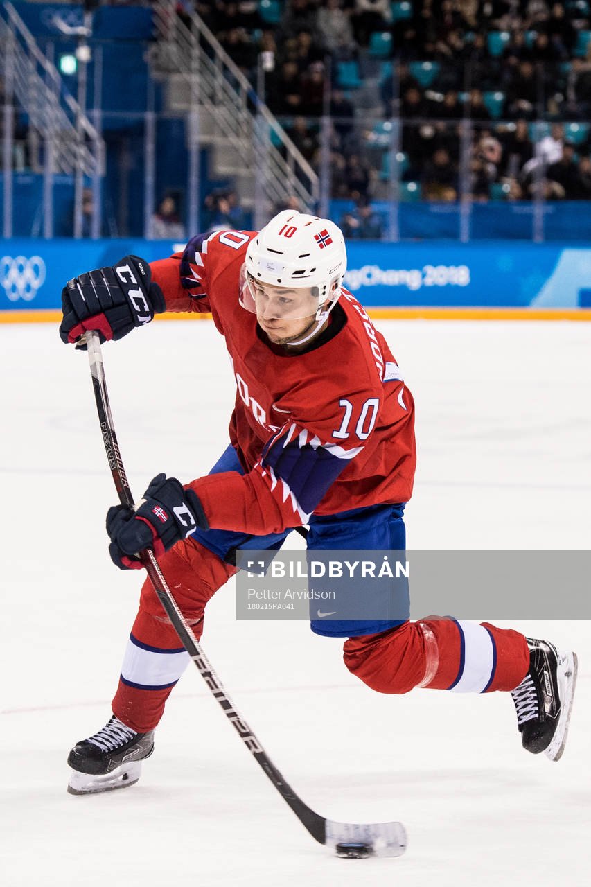 Mattias Nørstebø of Norway in the Men's Ice Hockey