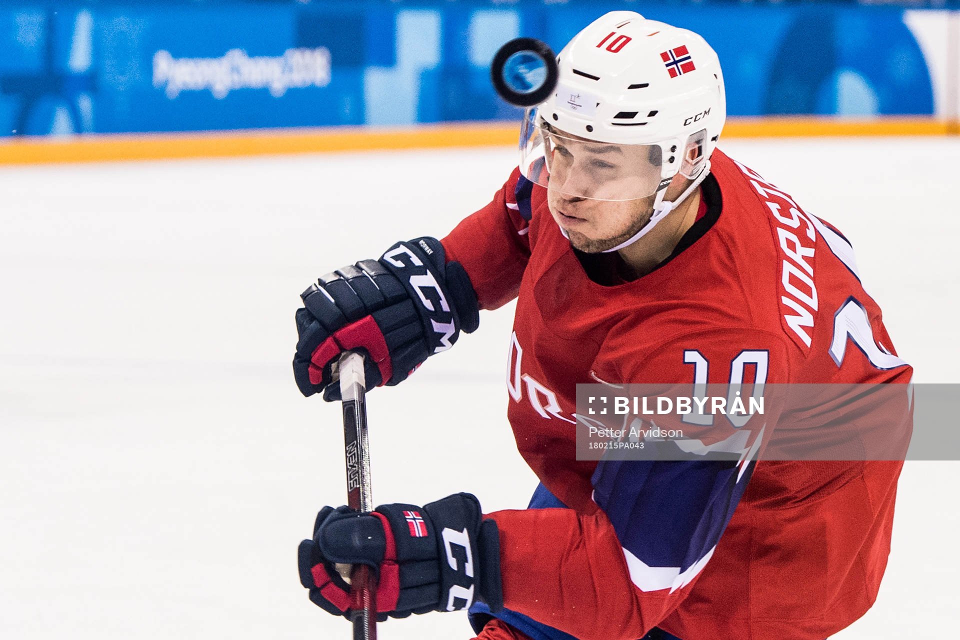 Mattias Nørstebø of Norway in the Men's Ice Hockey