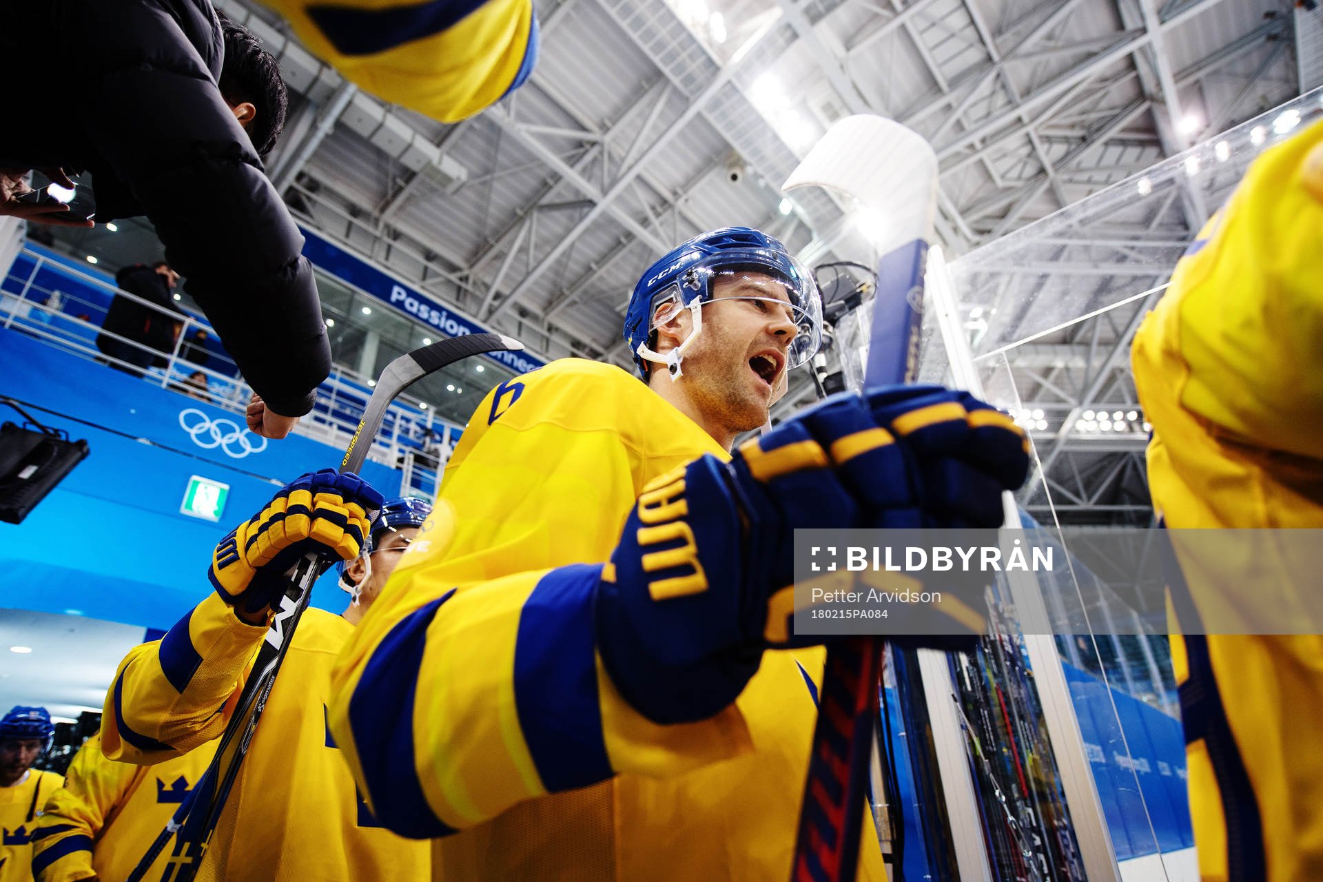 Patrik Hersley of Sweden enters the ice prior to the Men's