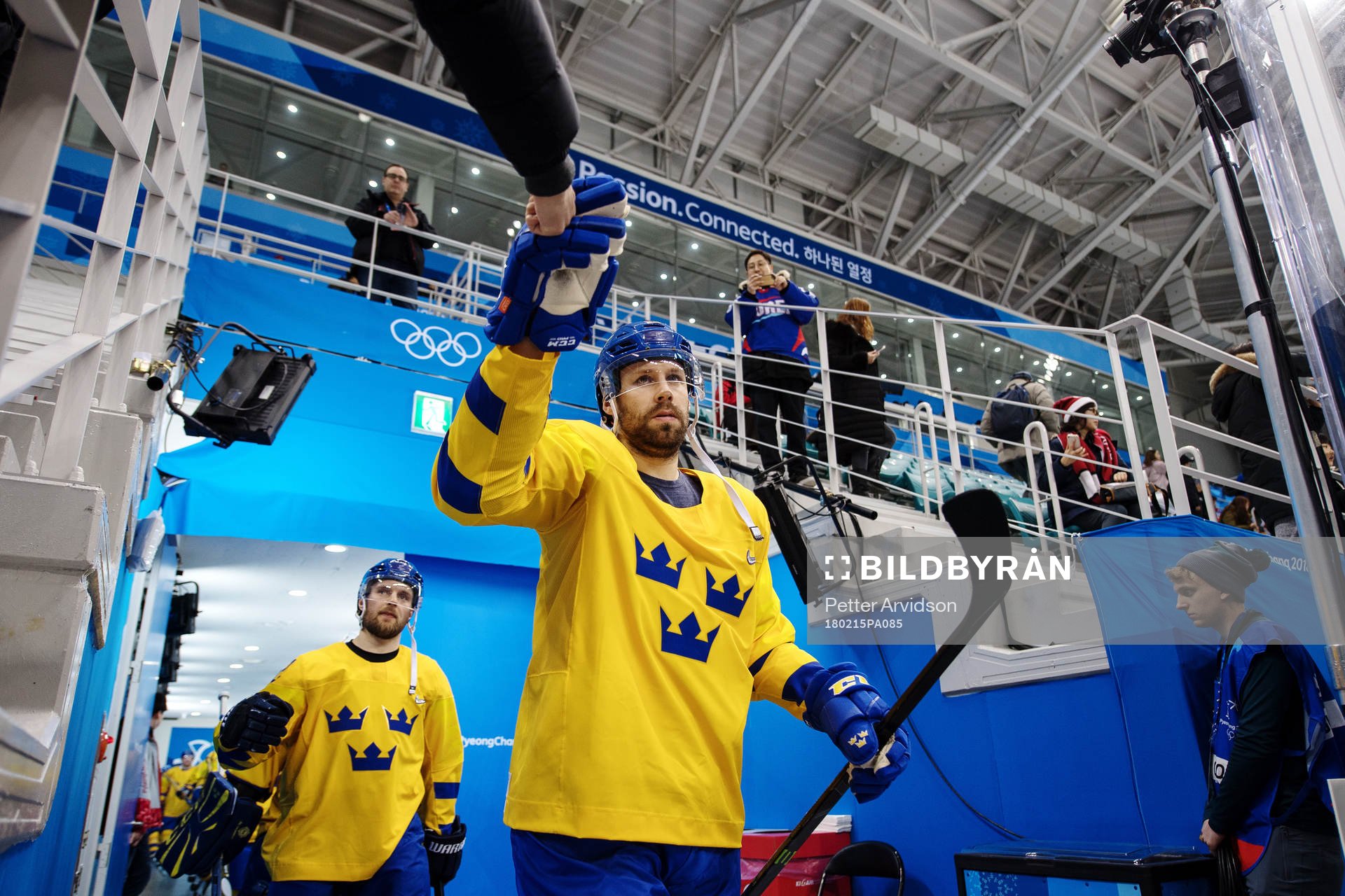 Dick Axelsson of Sweden enters the ice prior to the Men's