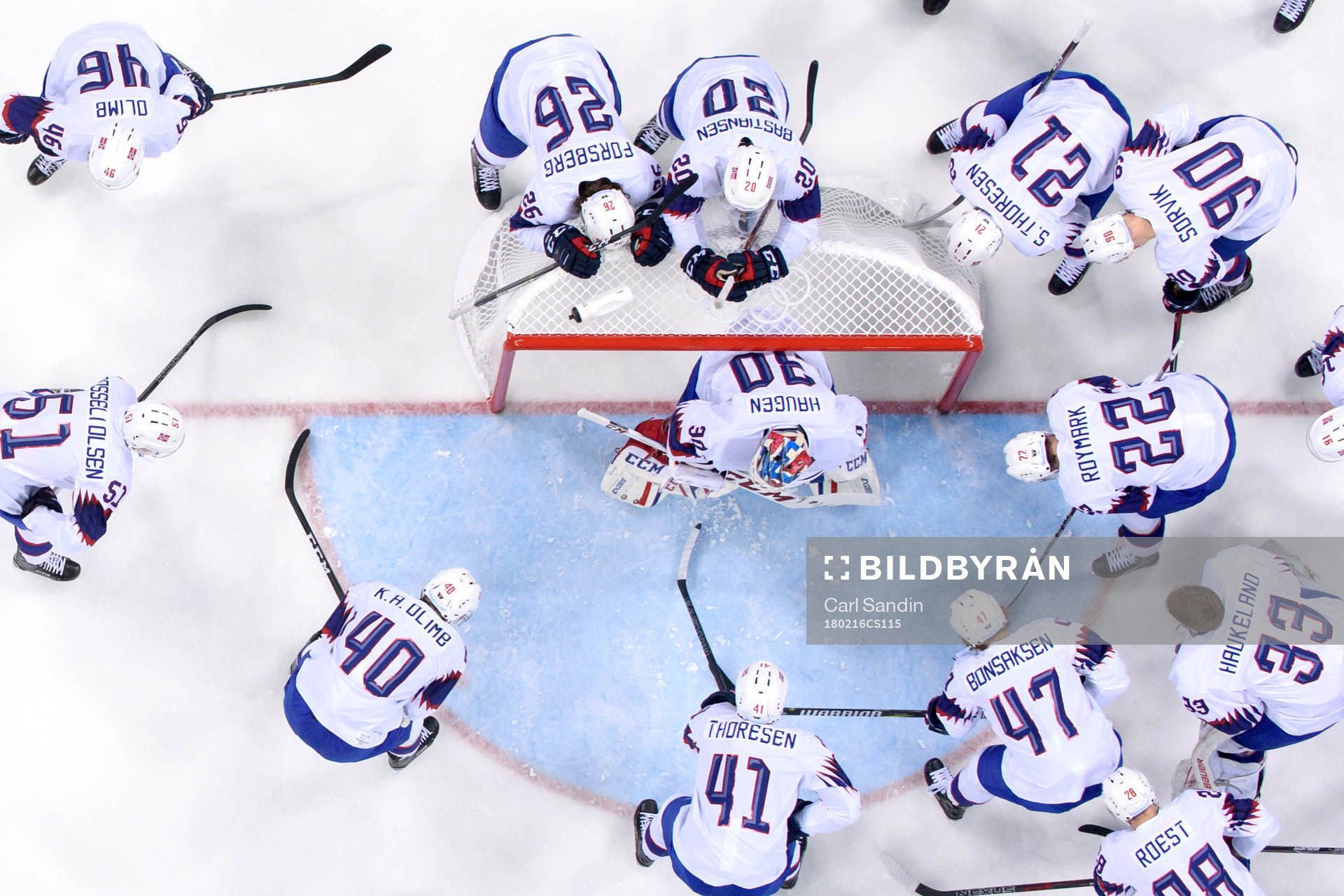 Team Norway prepares for the ice hockey game between