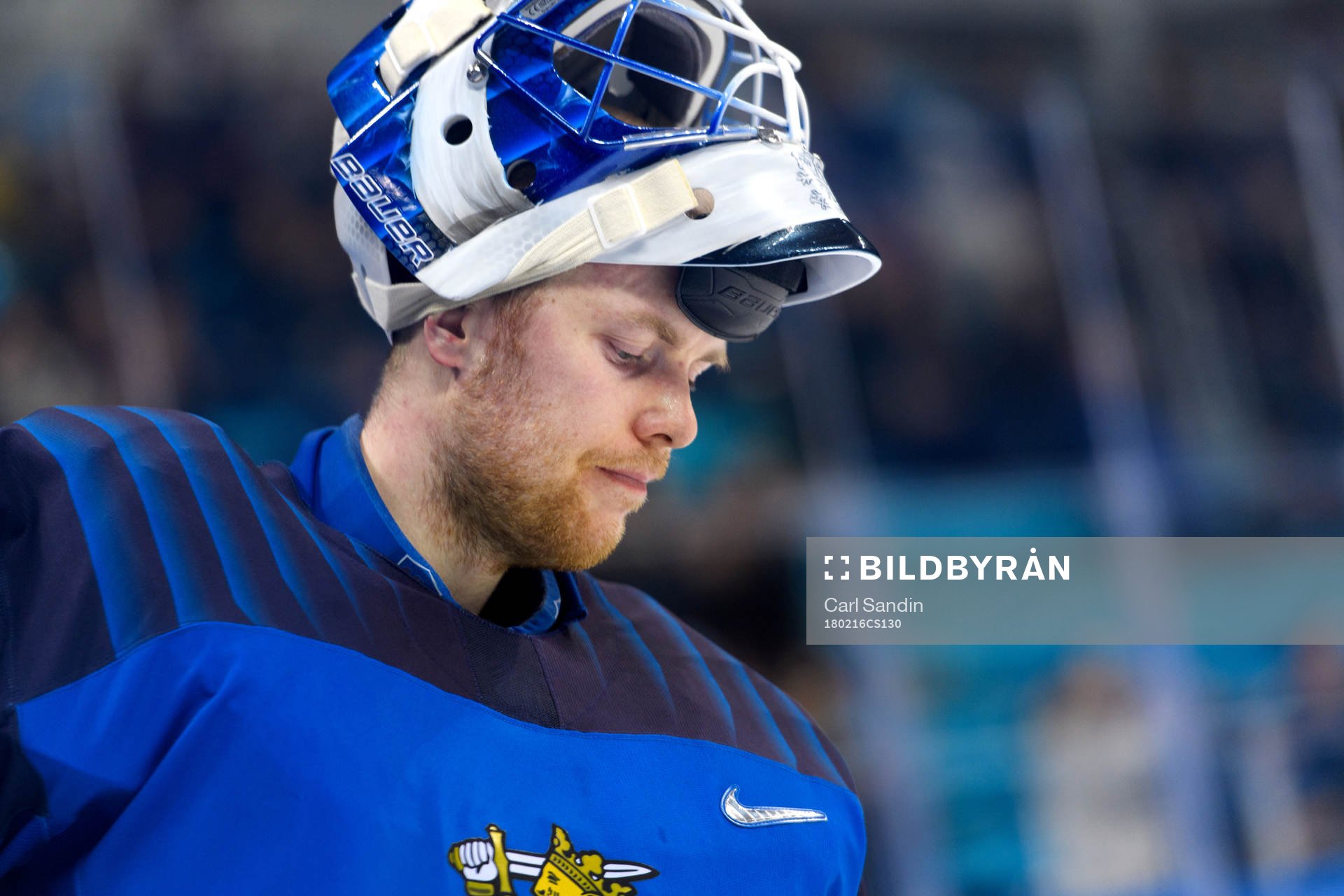 Goaltender Mikko Koskinen of Finland in the ice hockey game