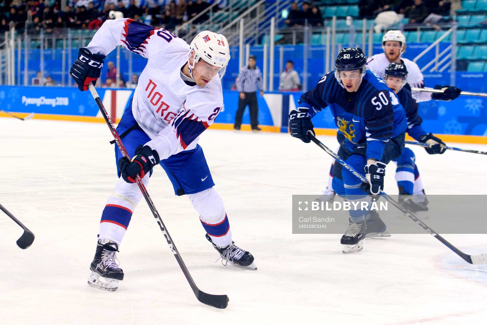 Anders Bastiansen of Norway in the ice hockey game between