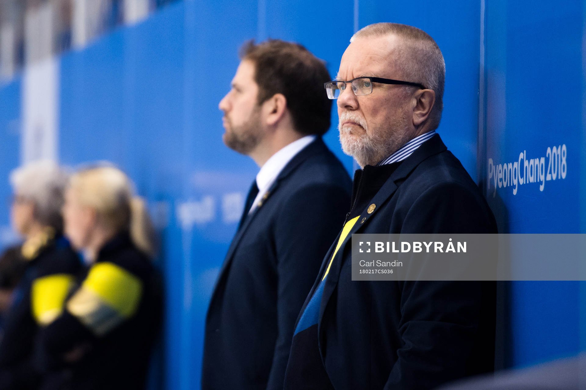 Leif Boork, head coach of Sweden, prior the ice hockey