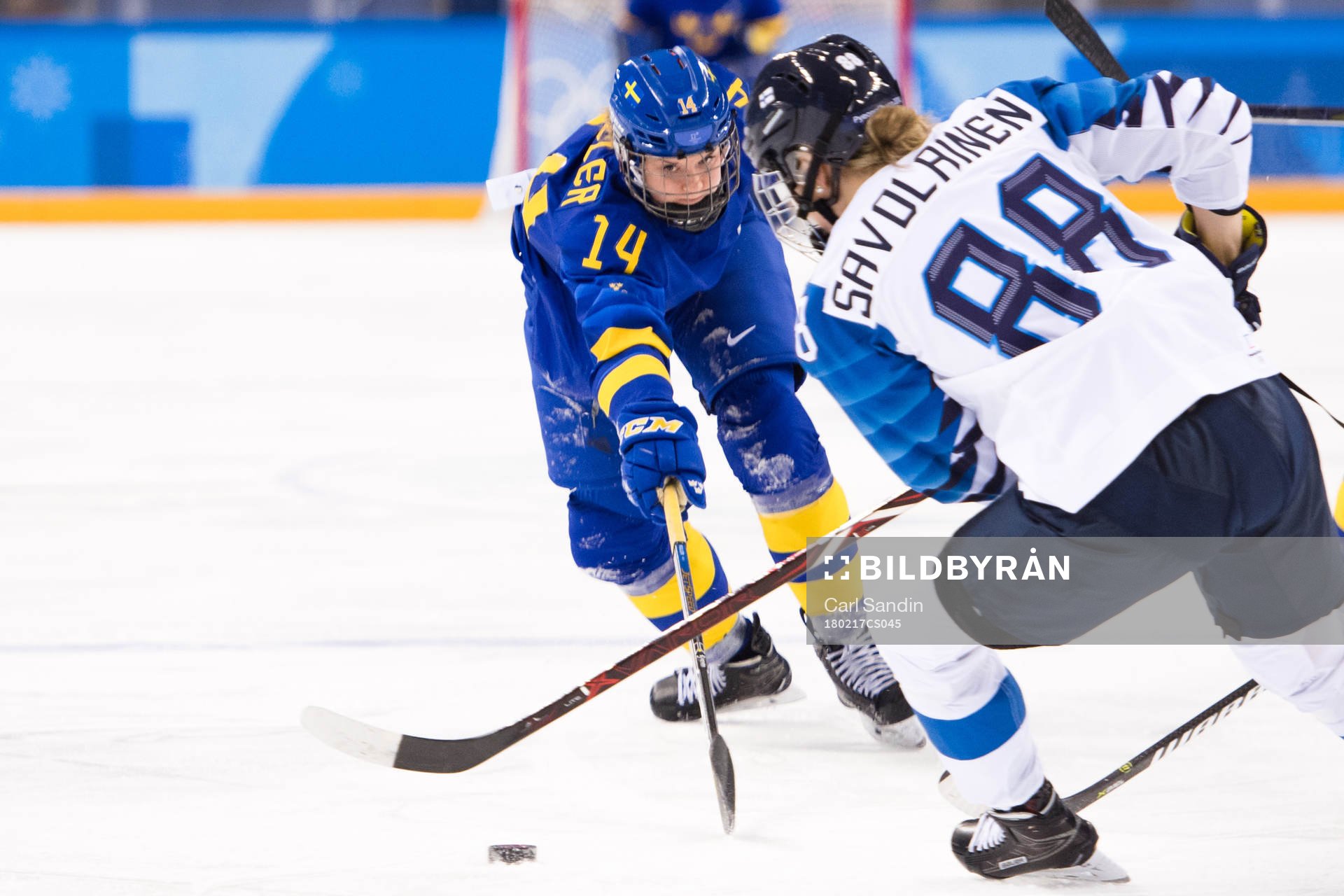 Sabina Küller of Sweden in the ice hockey quarterfinal