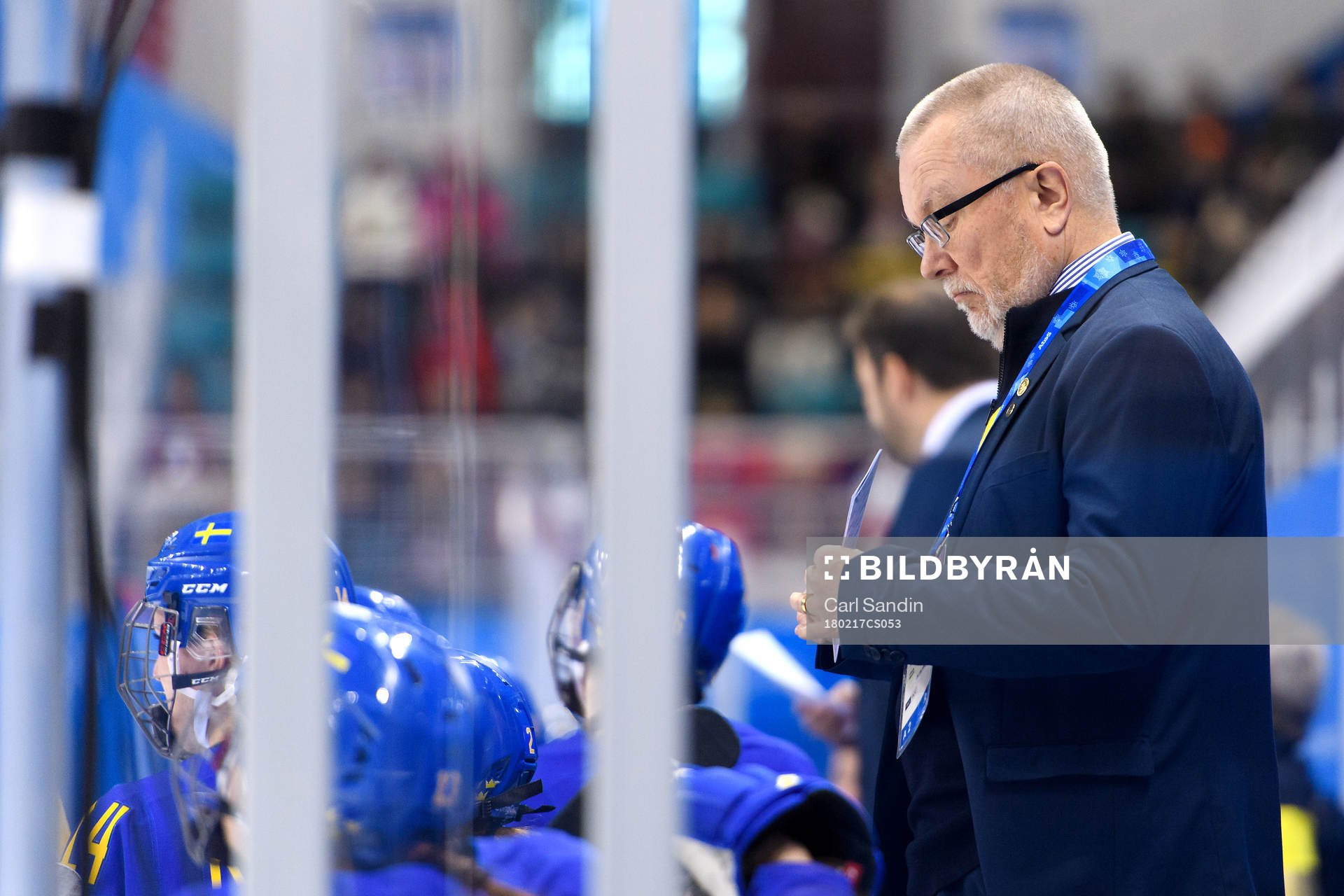 Leif Boork, head coach of Sweden, in the ice hockey