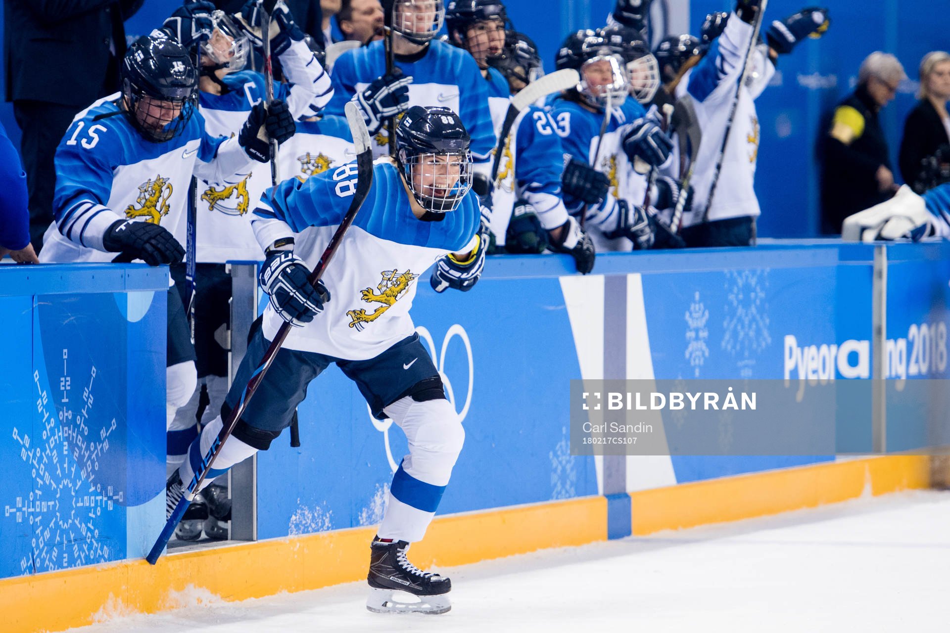 Ronja Savolainen of Finland celebrating