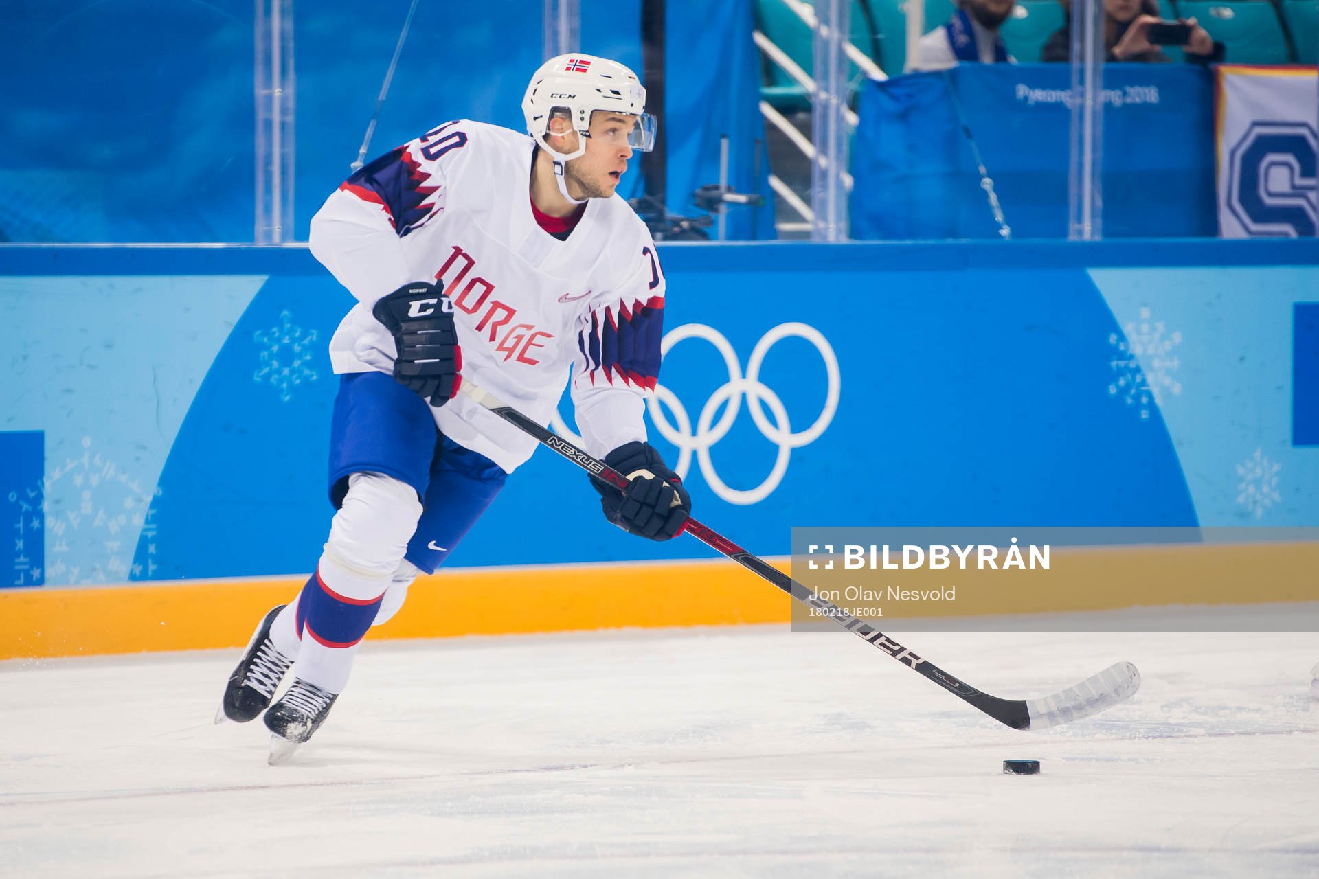 Mattias Nørstebø of Norway in the Men's Ice Hockey