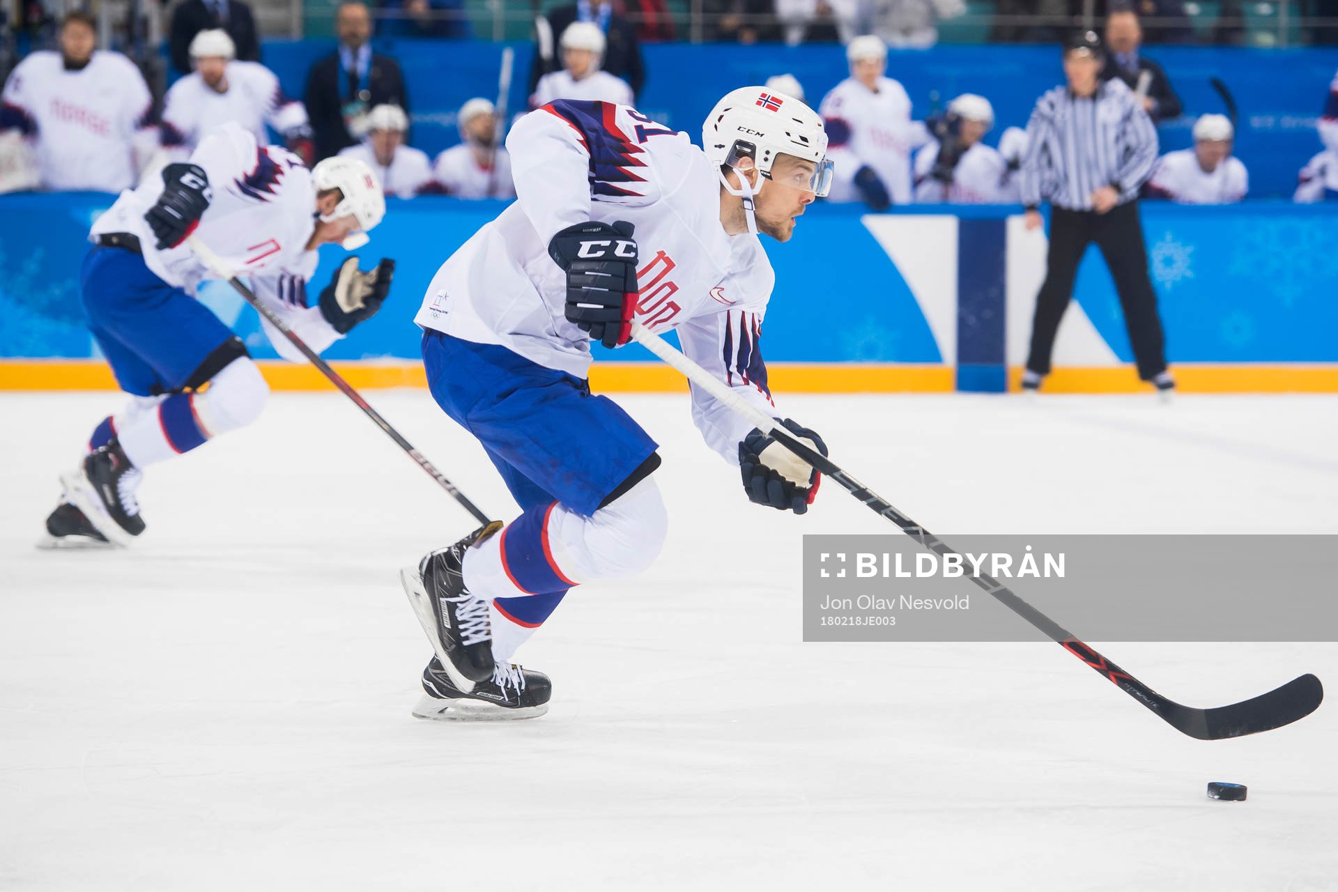 Mats Rosseli Olsen of Norway in the Men's Ice Hockey