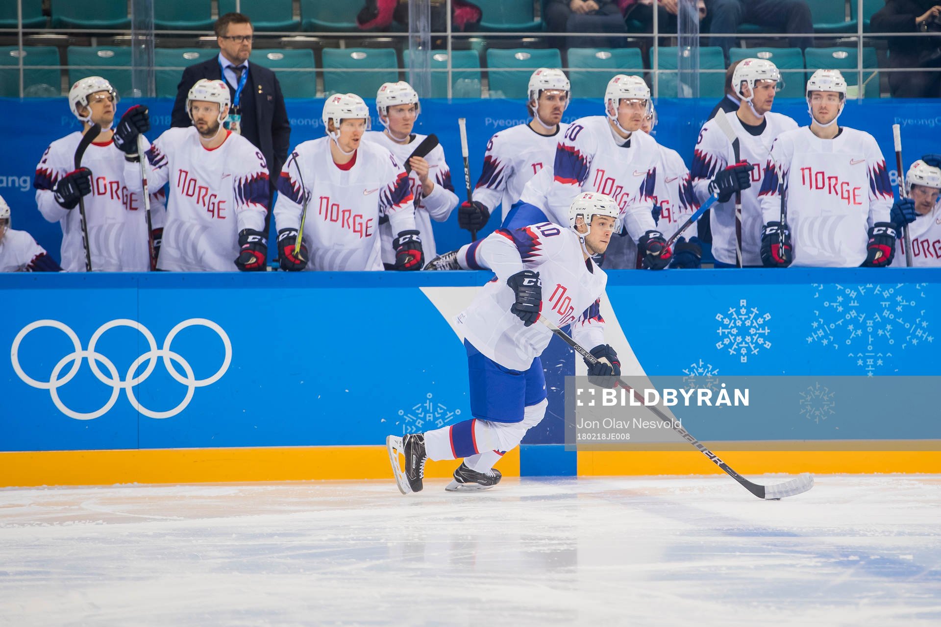Mattias Nørstebø of Norway in the Men's Ice Hockey