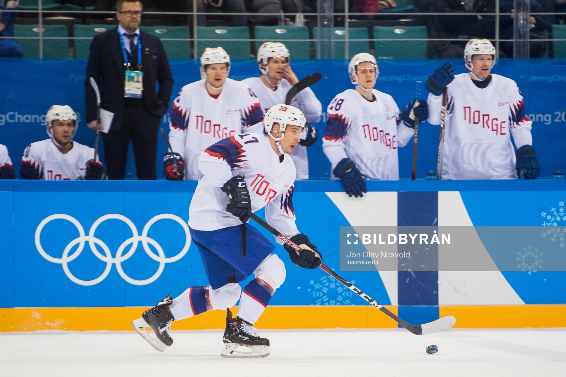Stefan Espeland of Norway in the Men's Ice Hockey