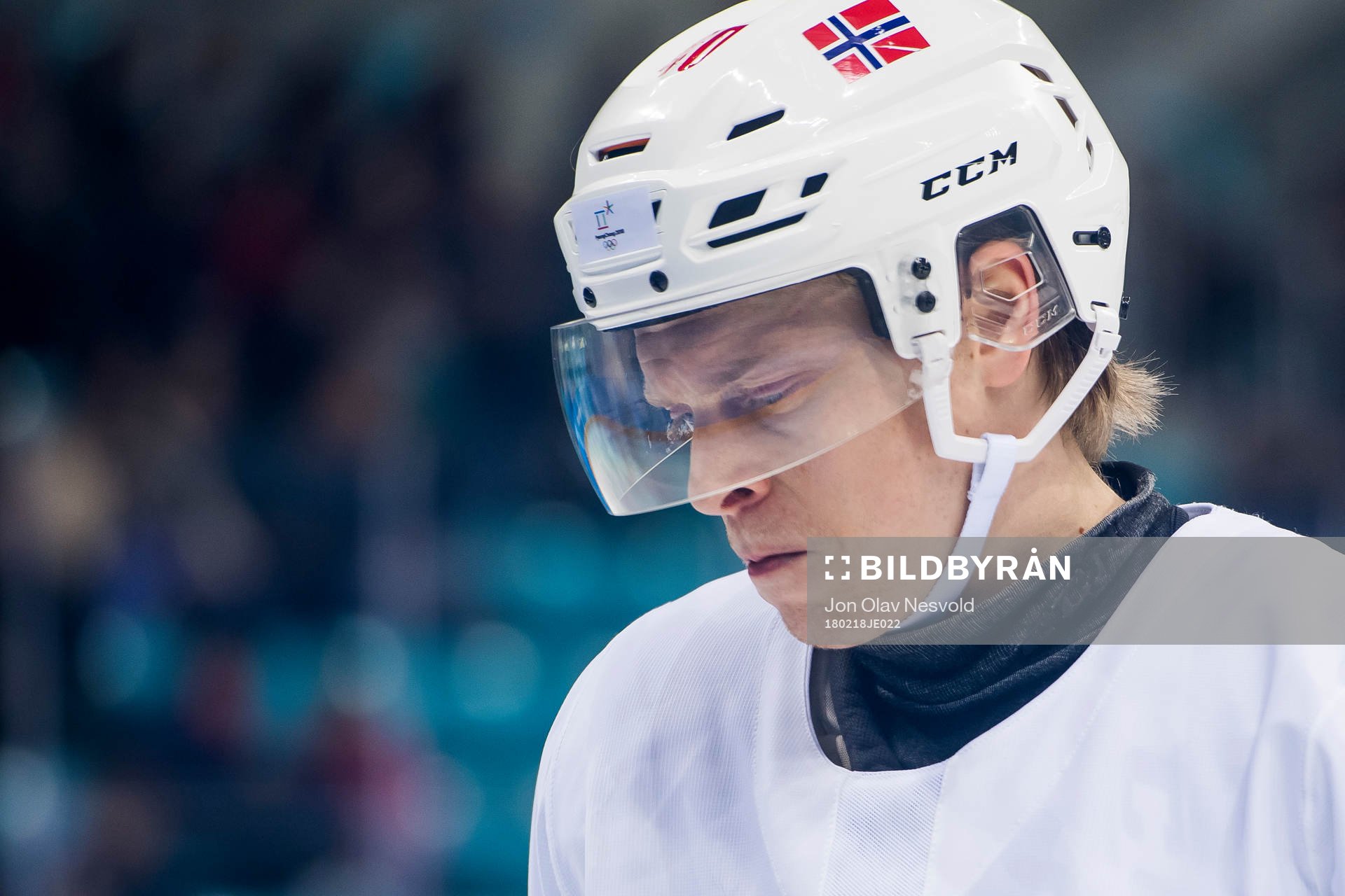 Ken André Olimb of Norway looks dejected in the Men's Ice